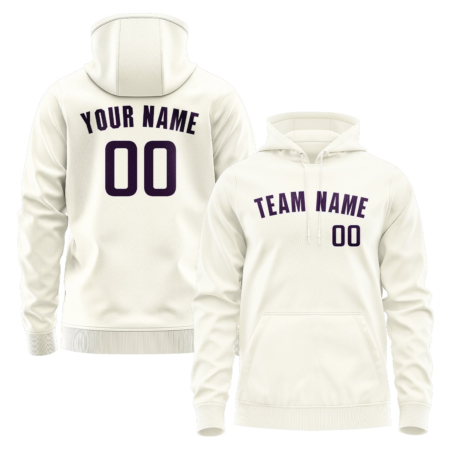Custom Cream Purple Hoodie