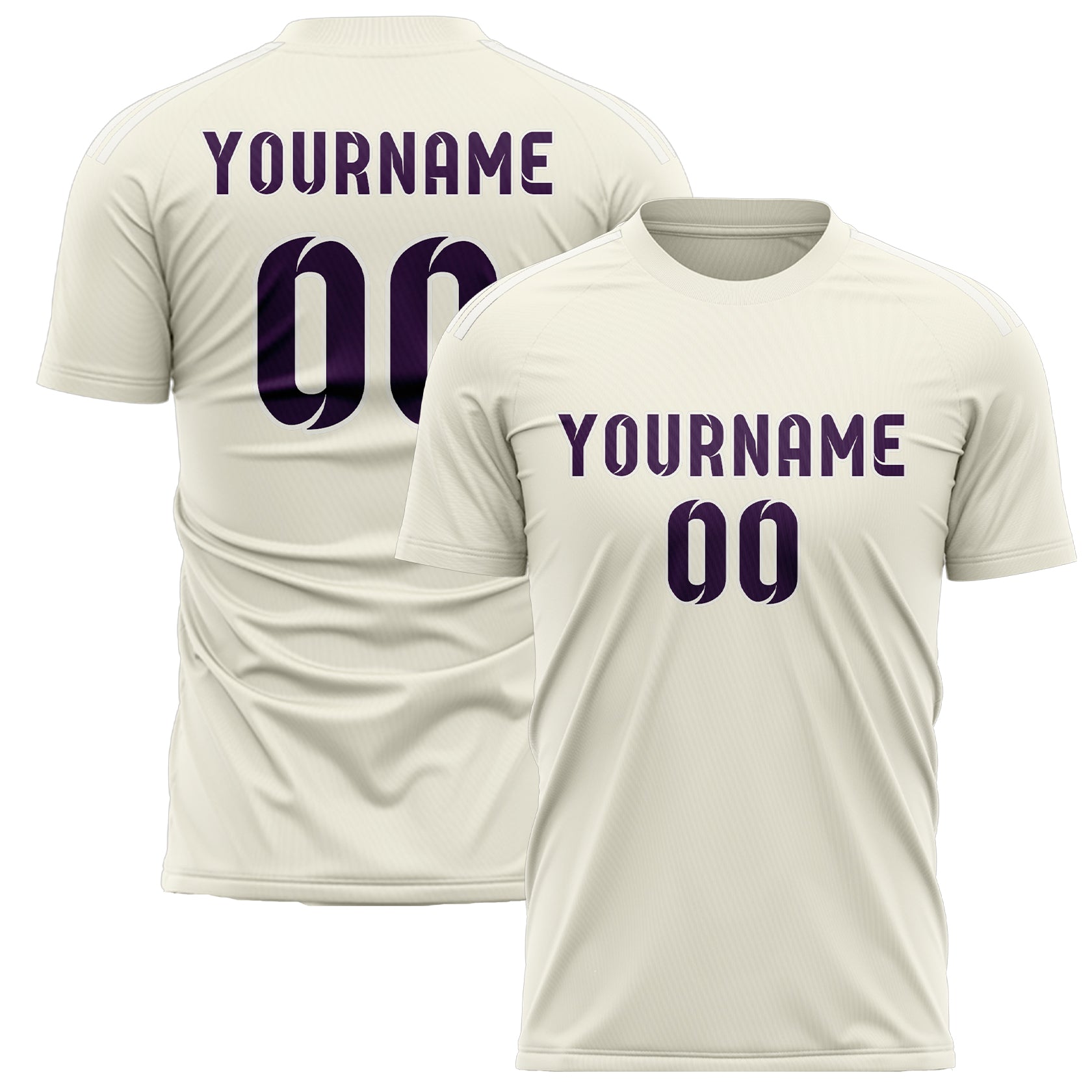 Custom Cream Purple Soccer Jersey