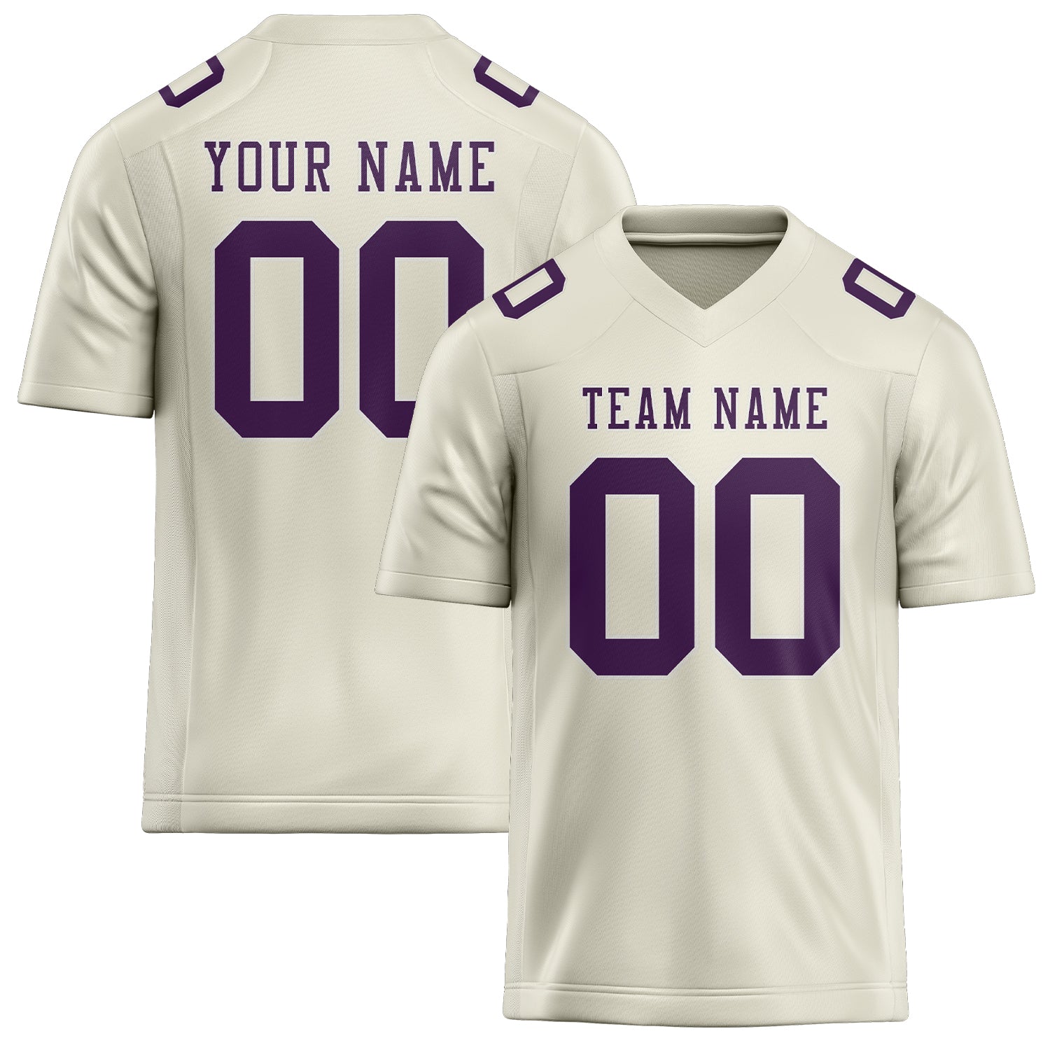 Custom Cream Purple Football Jersey