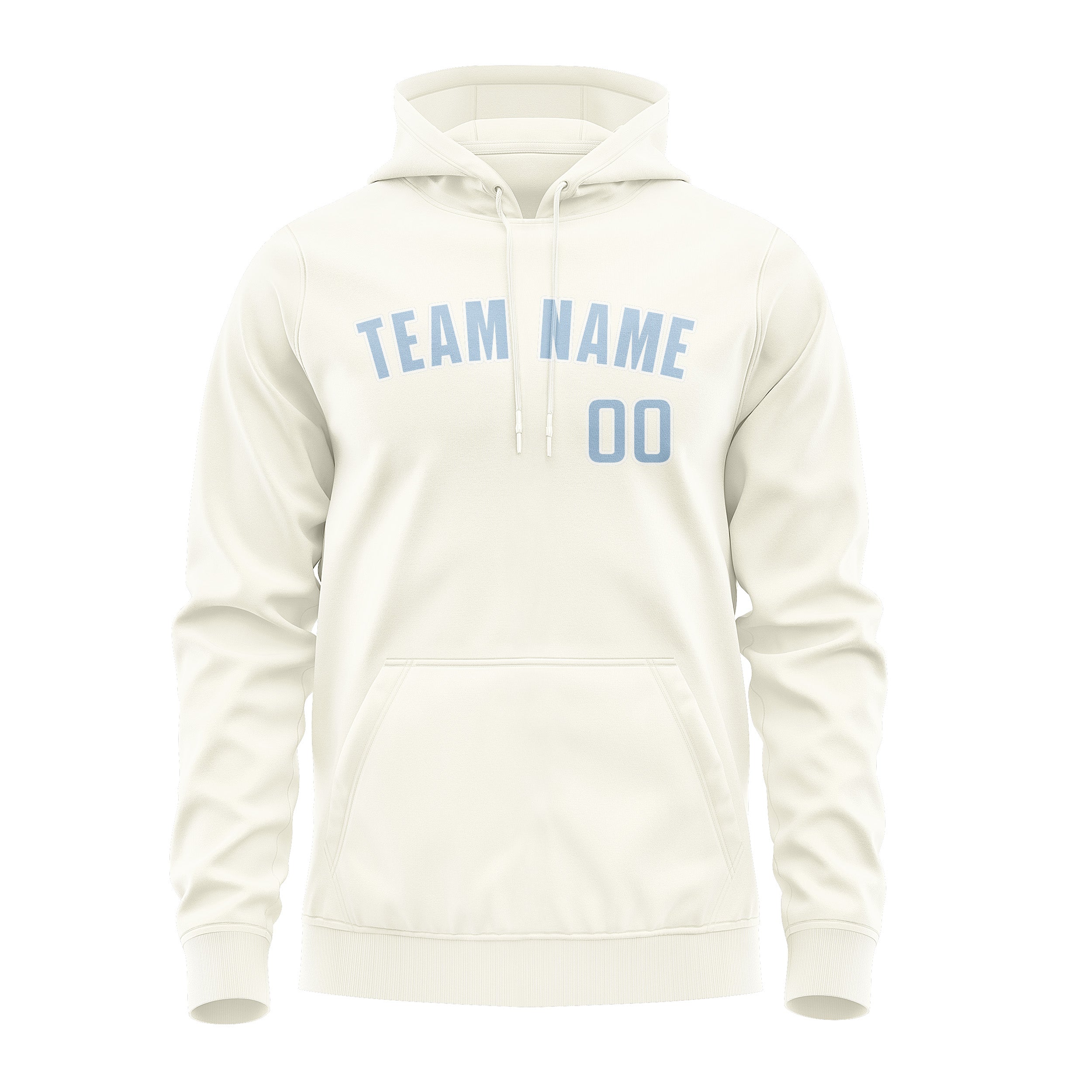 Custom Cream Light Blue Hoodie