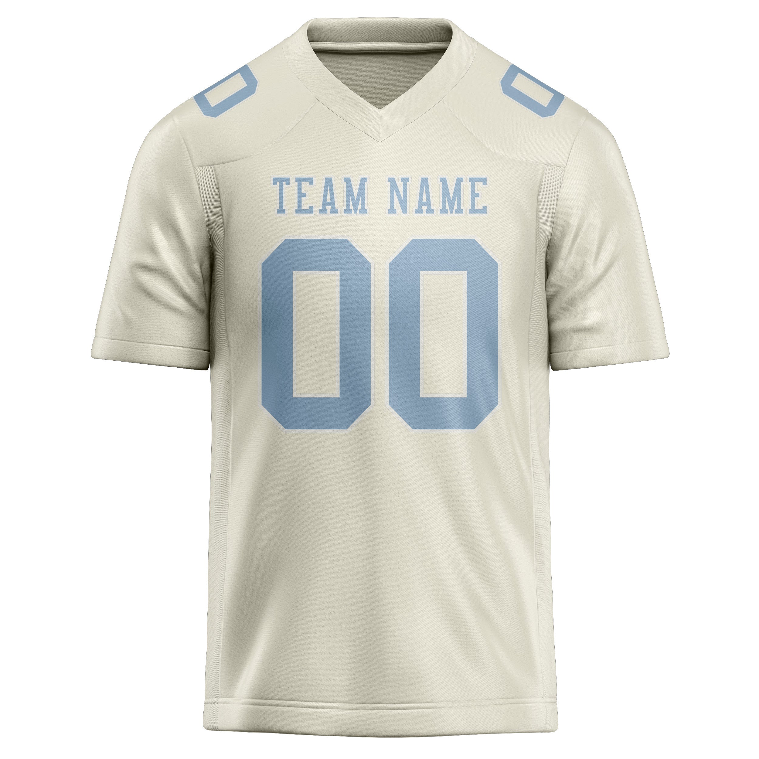 Custom Cream Light Blue Football Jersey