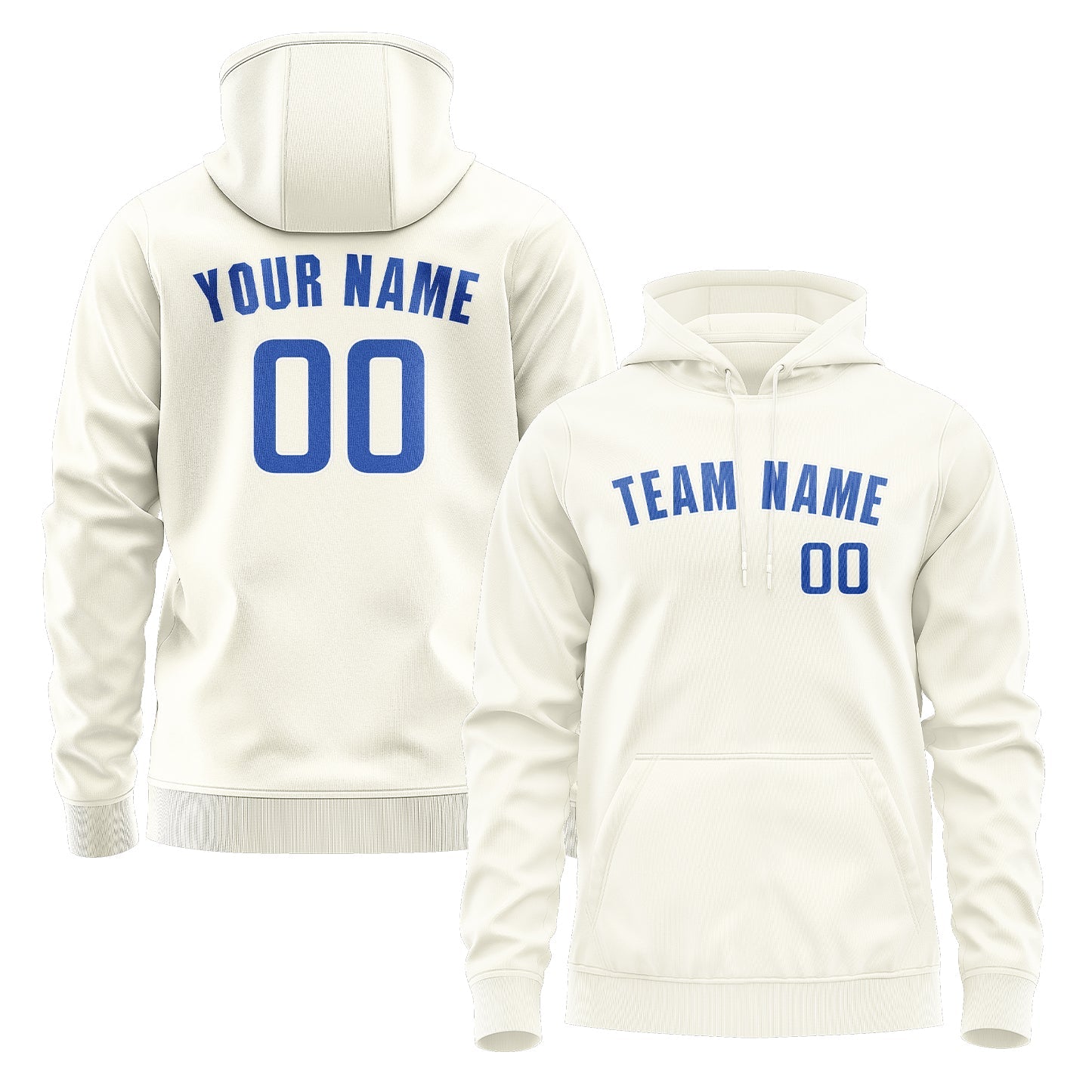 Custom Cream Sky Blue Hoodie