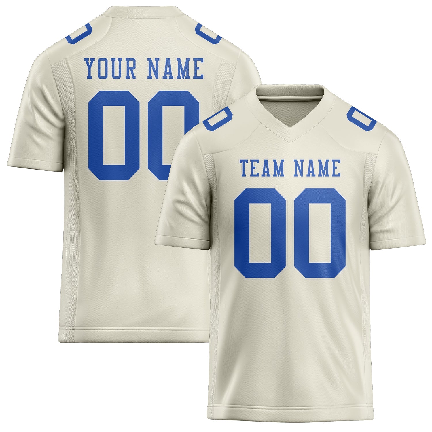 Custom Cream Sky Blue Football Jersey