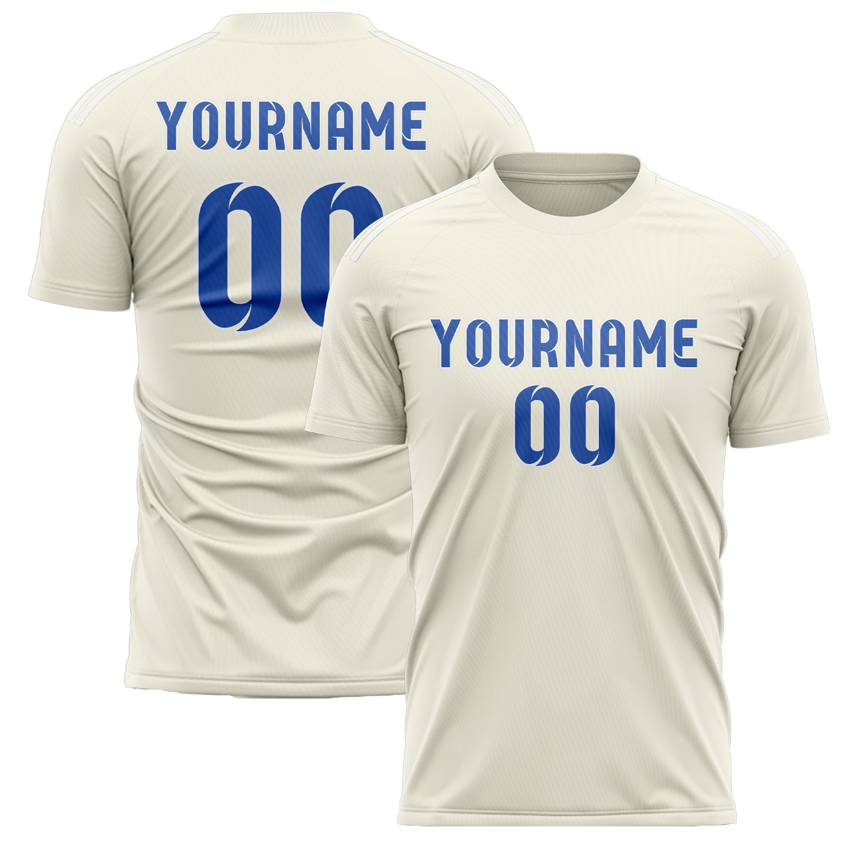 Custom Cream Sky Blue Soccer Jersey