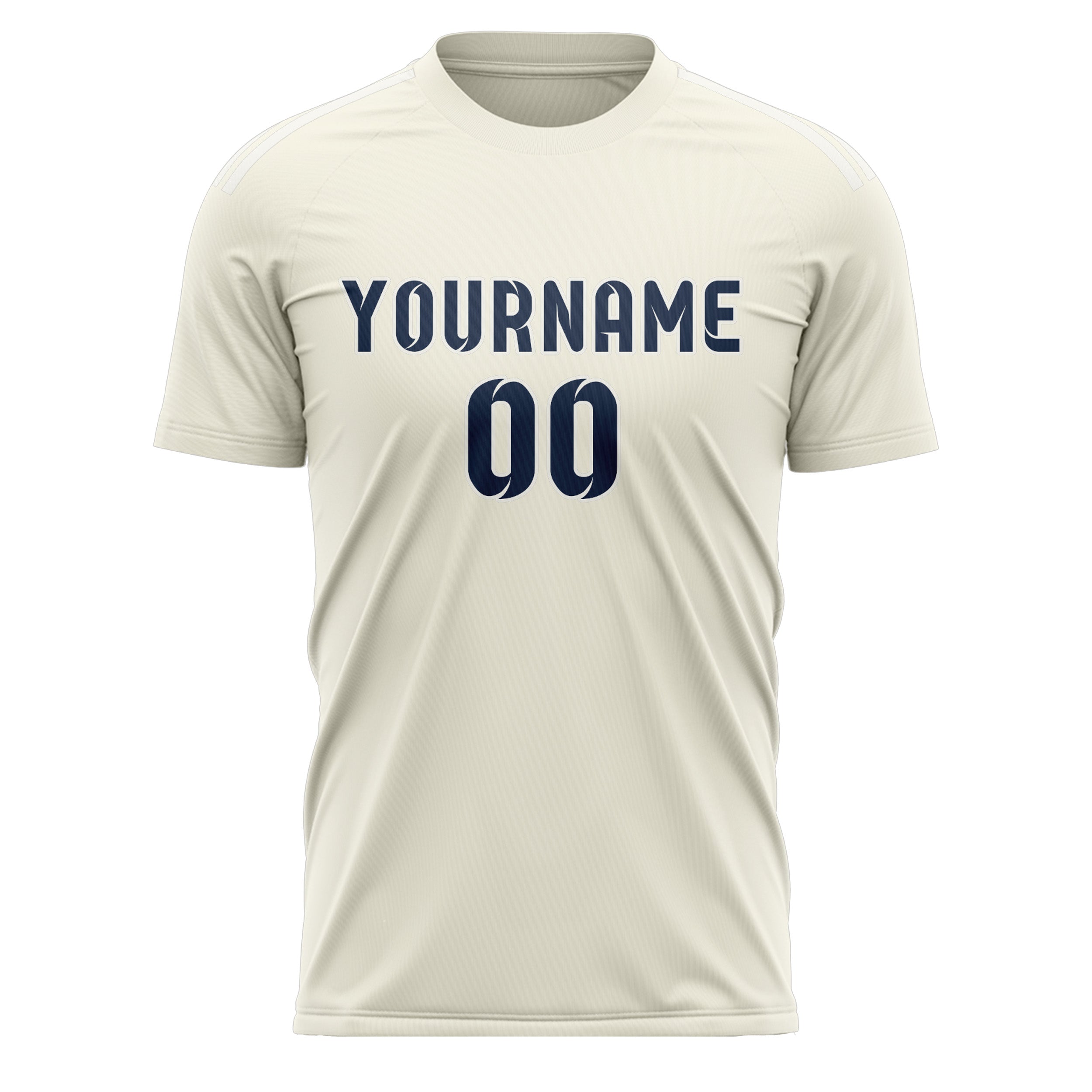 Custom Cream Blue Soccer Jersey