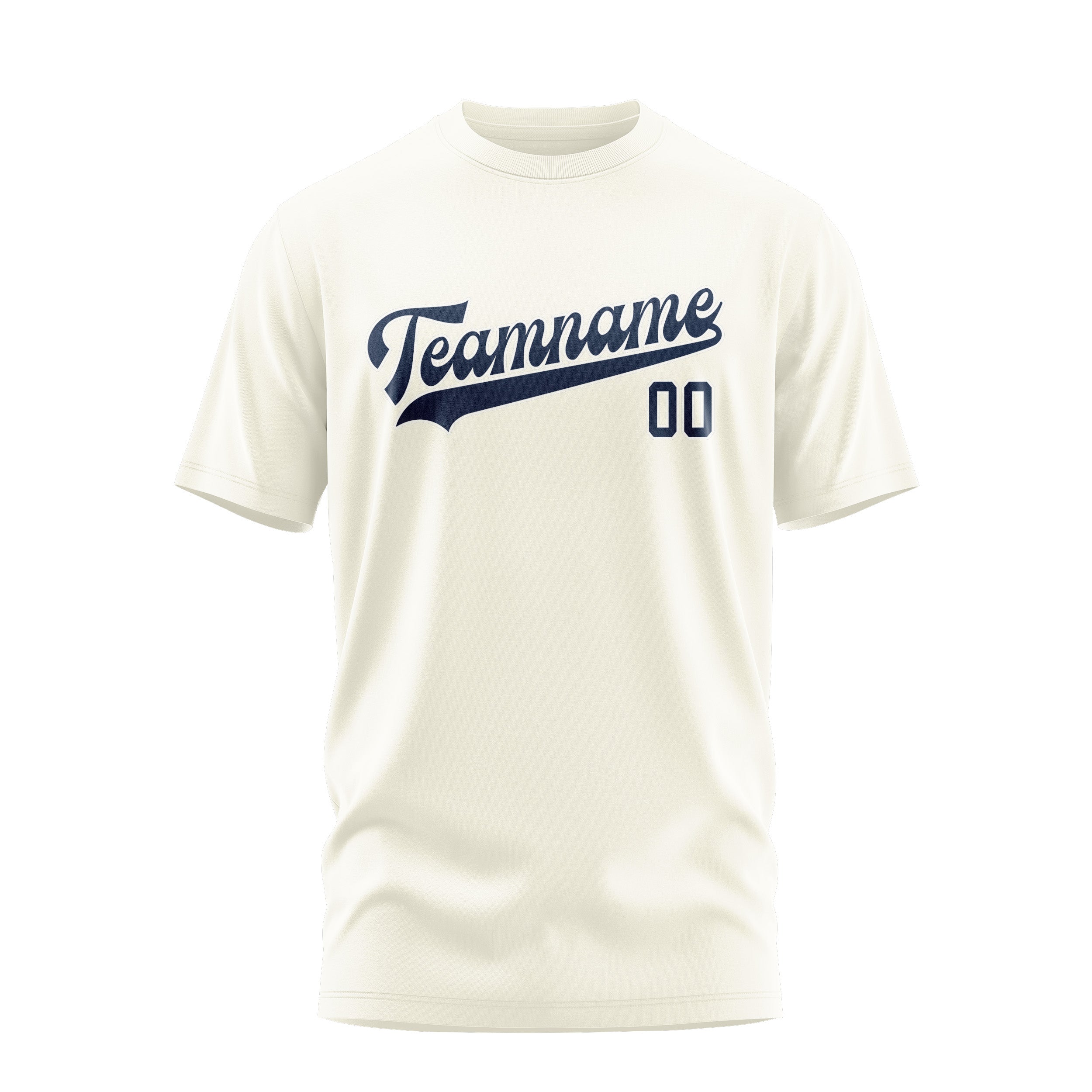 Custom Cream Blue T-Shirt
