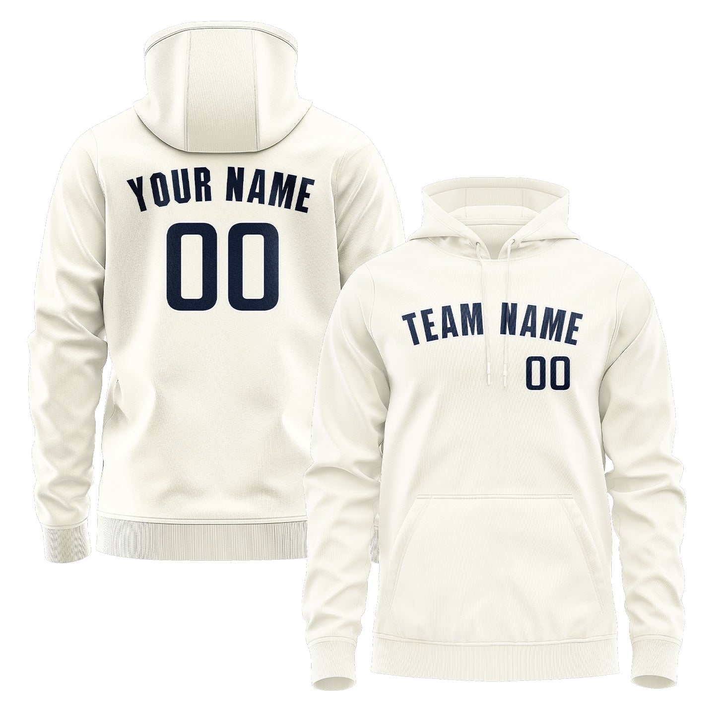 Custom Cream Blue Hoodie