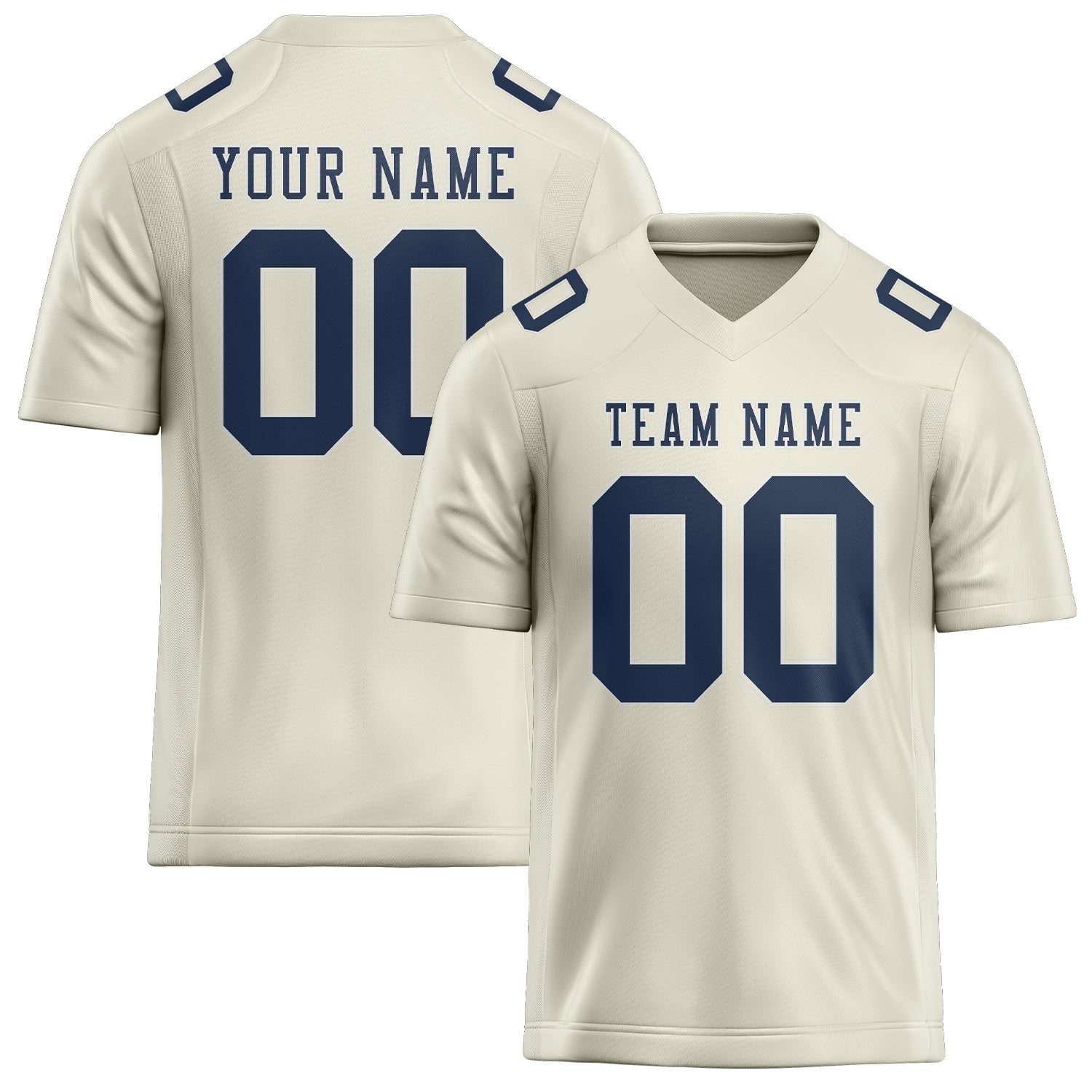Custom Cream Blue Football Jersey