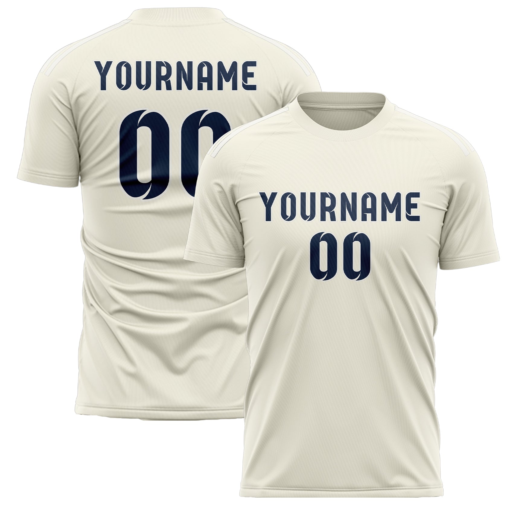 Custom Cream Blue Soccer Jersey