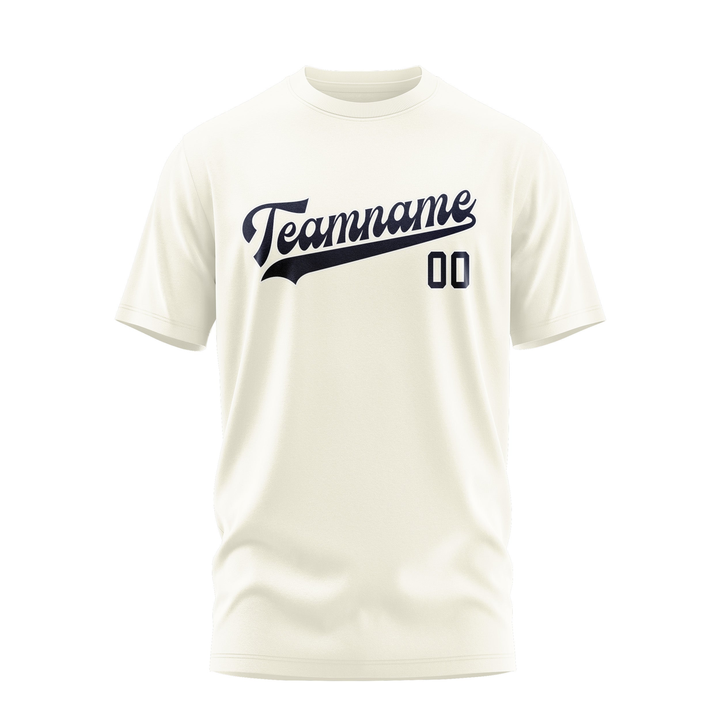 Custom Cream Navy T-Shirt
