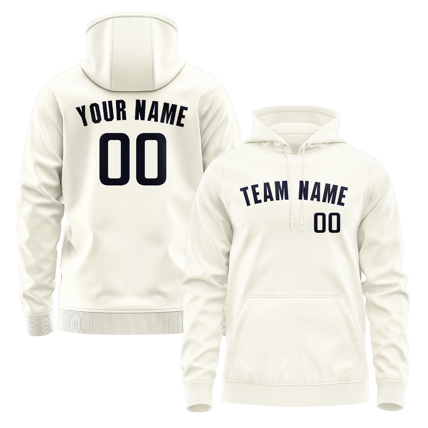 Custom Cream Navy Hoodie