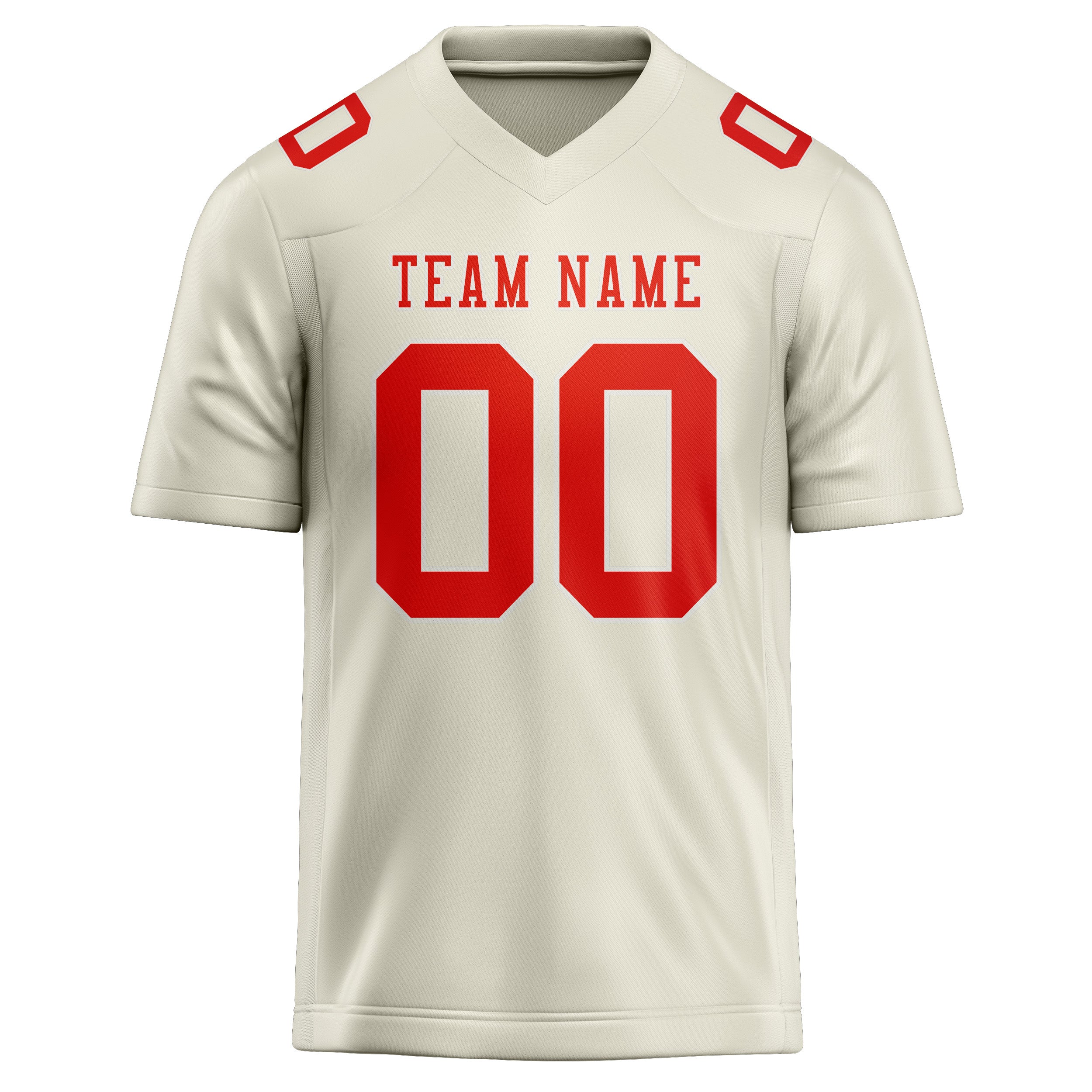 Custom Cream Orange Red Football Jersey