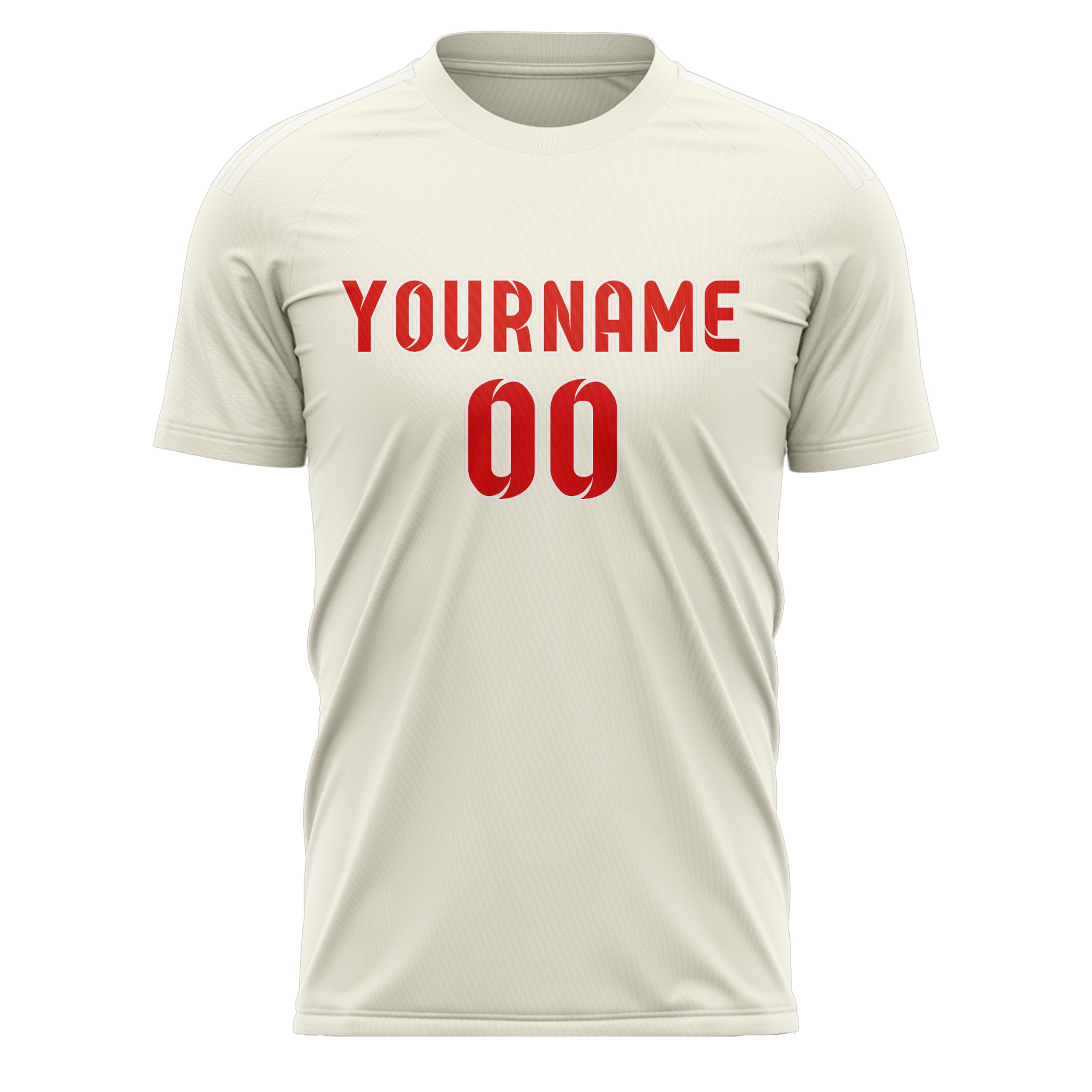 Custom Cream Orange Red Soccer Jersey