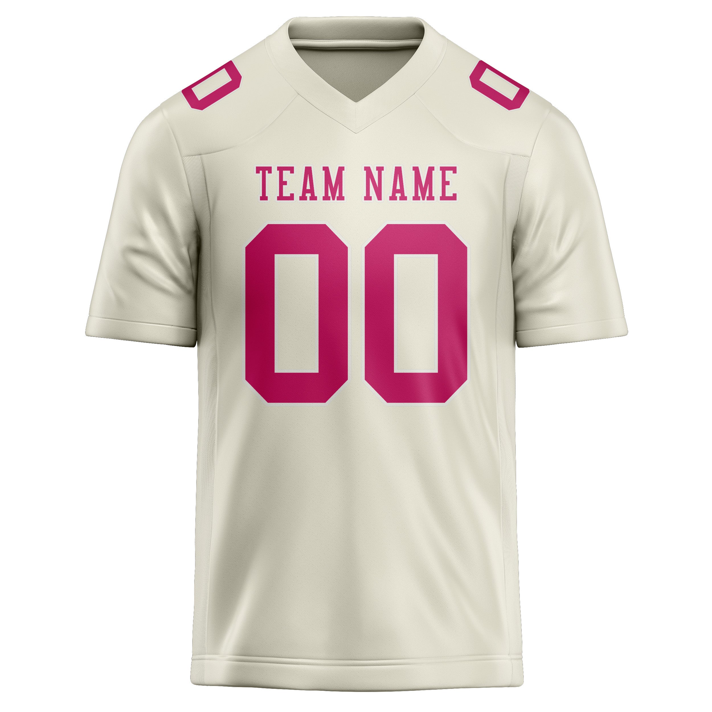 Custom Cream Pink Football Jersey
