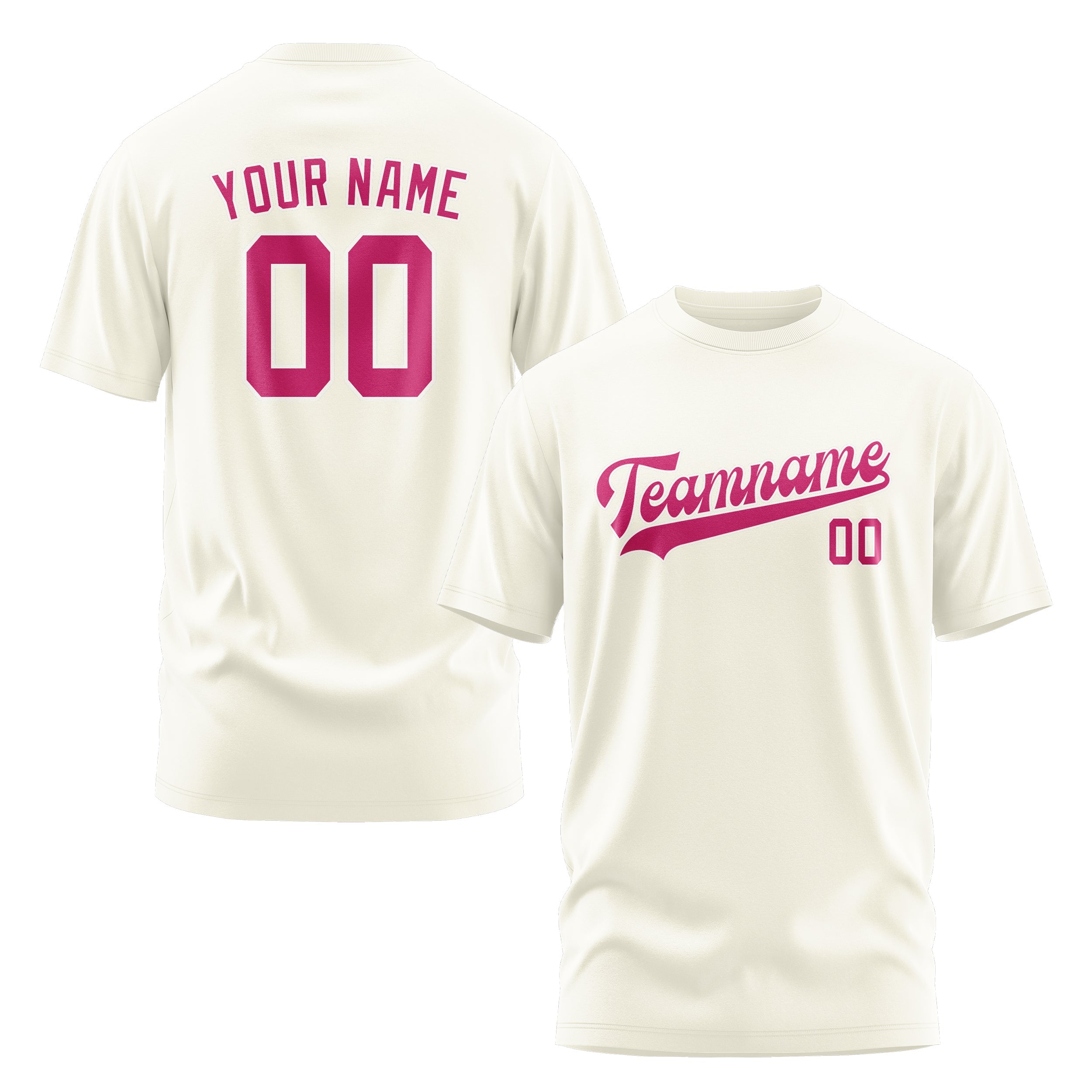 Custom Cream Pink T-Shirt