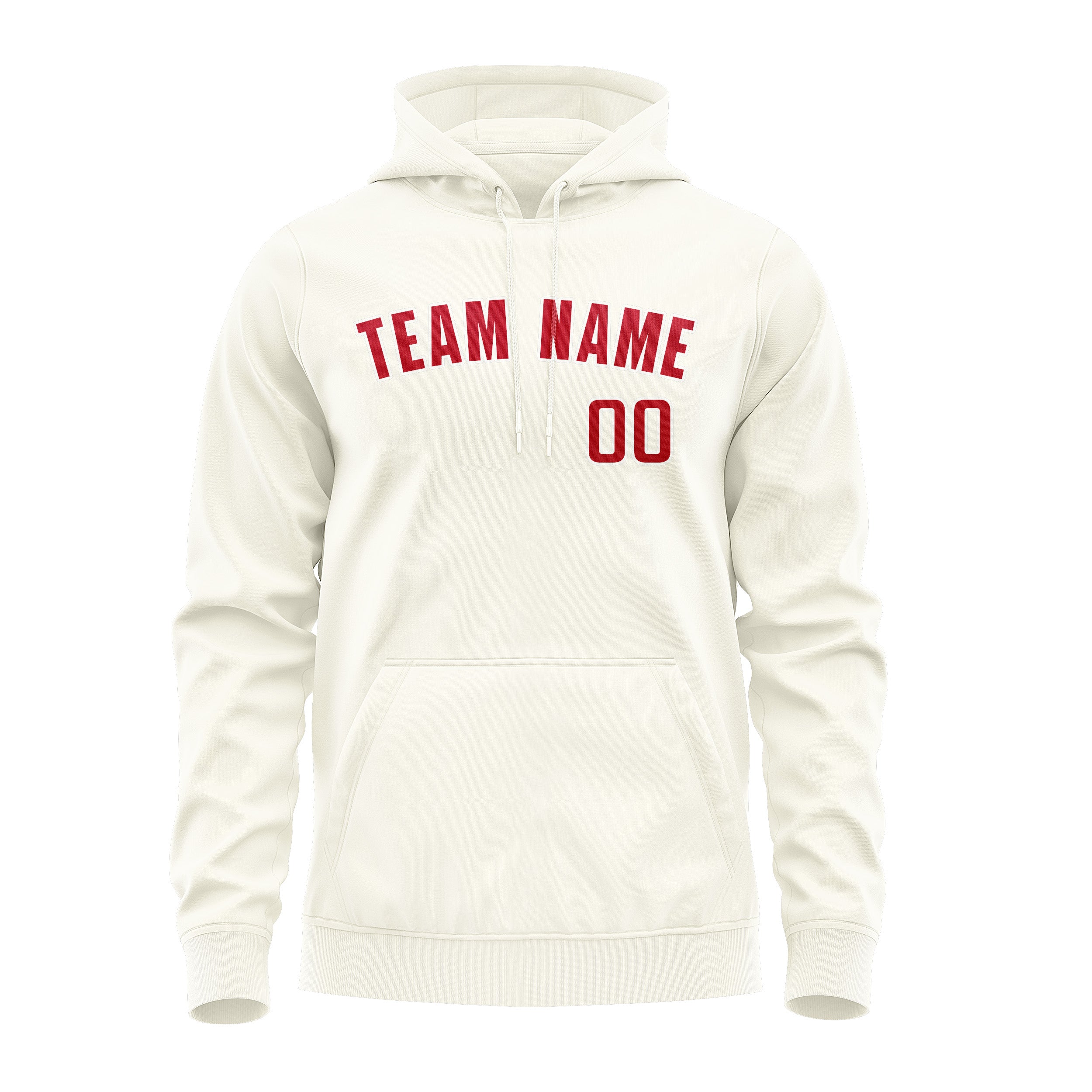 Custom Cream Red Hoodie