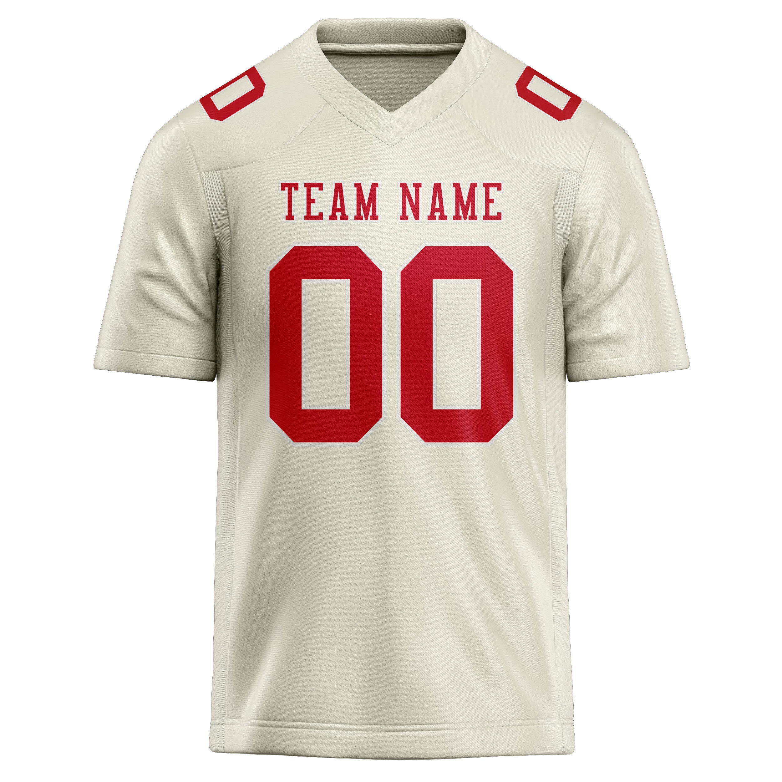 Custom Cream Red Football Jersey