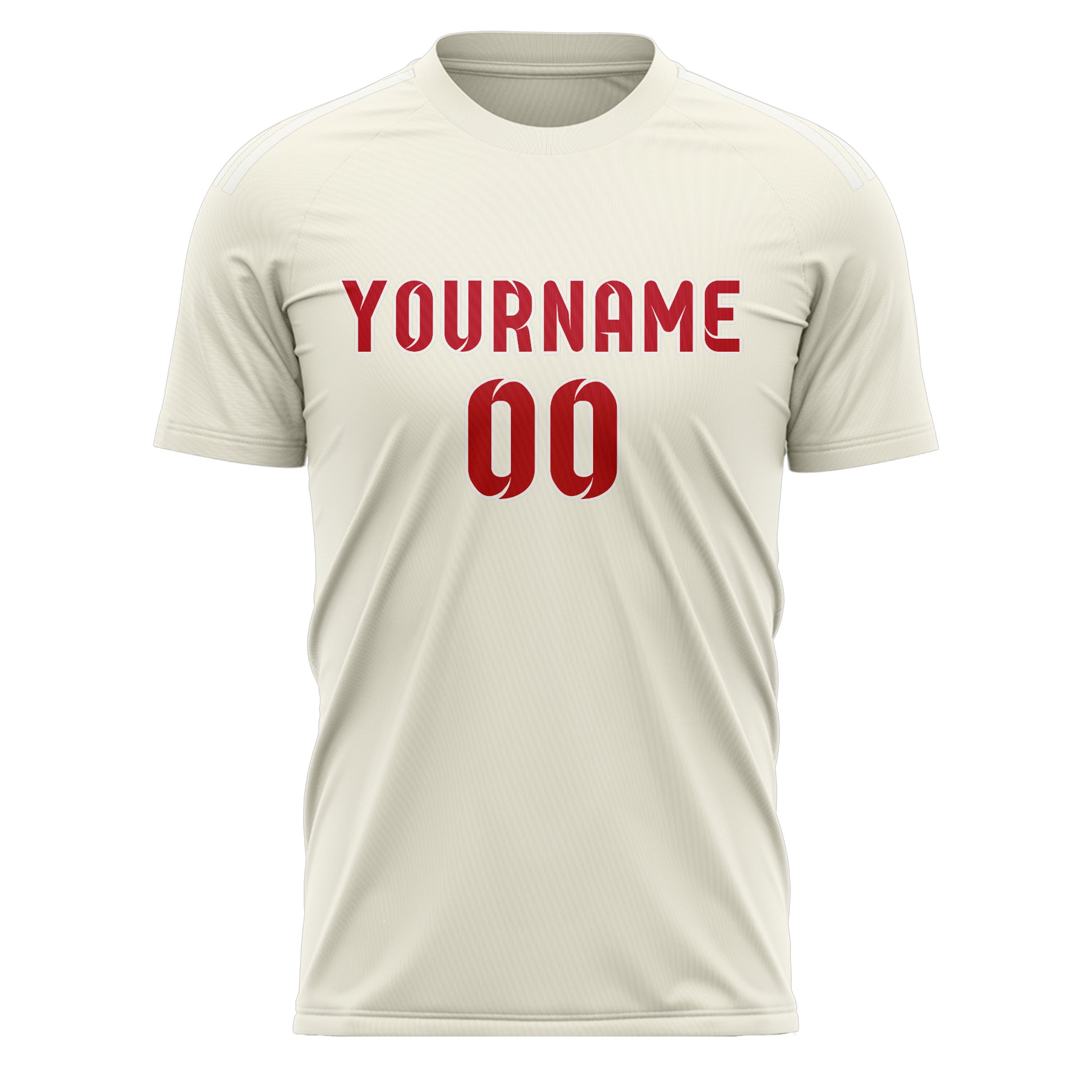 Custom Cream Red Soccer Jersey