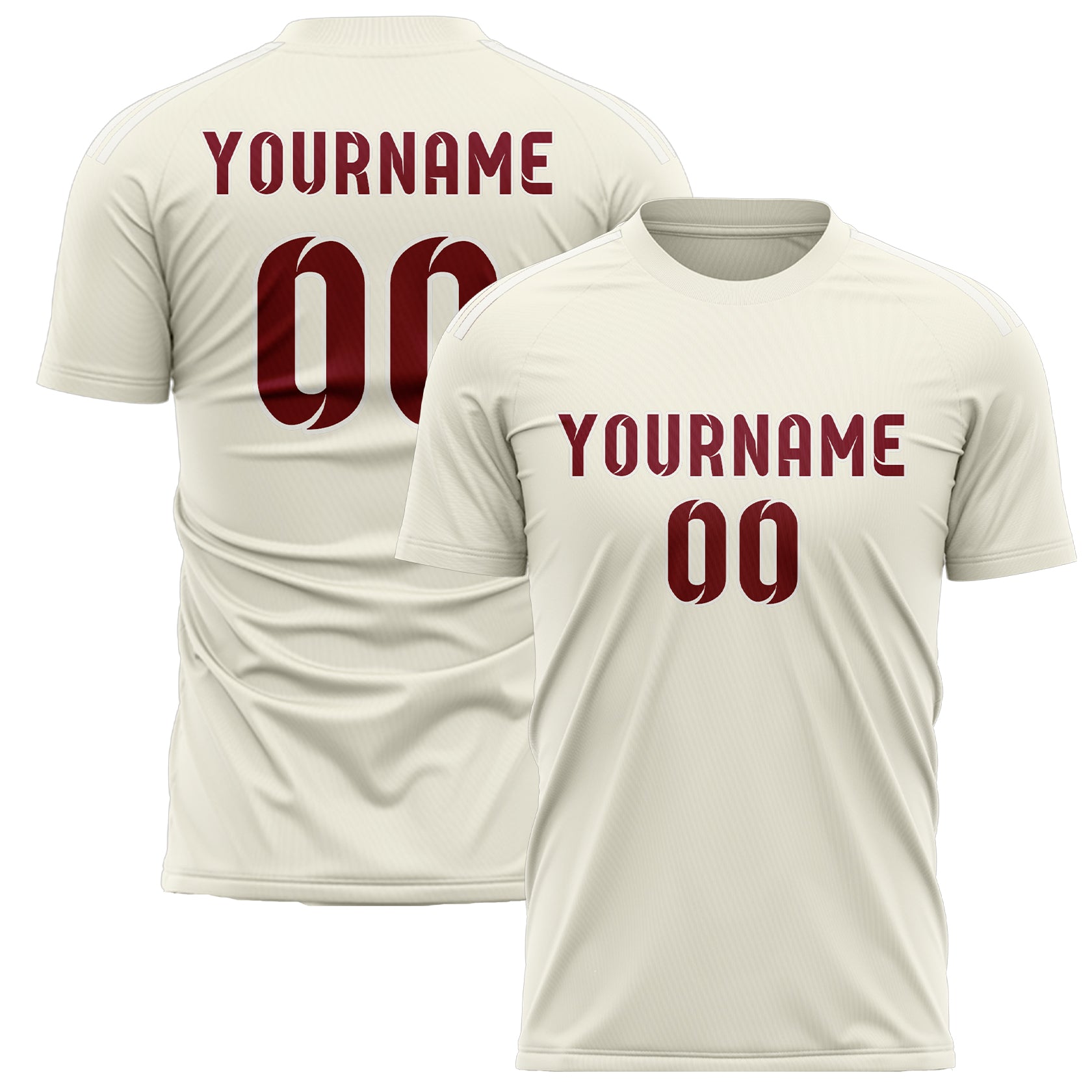 Custom Cream Crimson Red Soccer Jersey