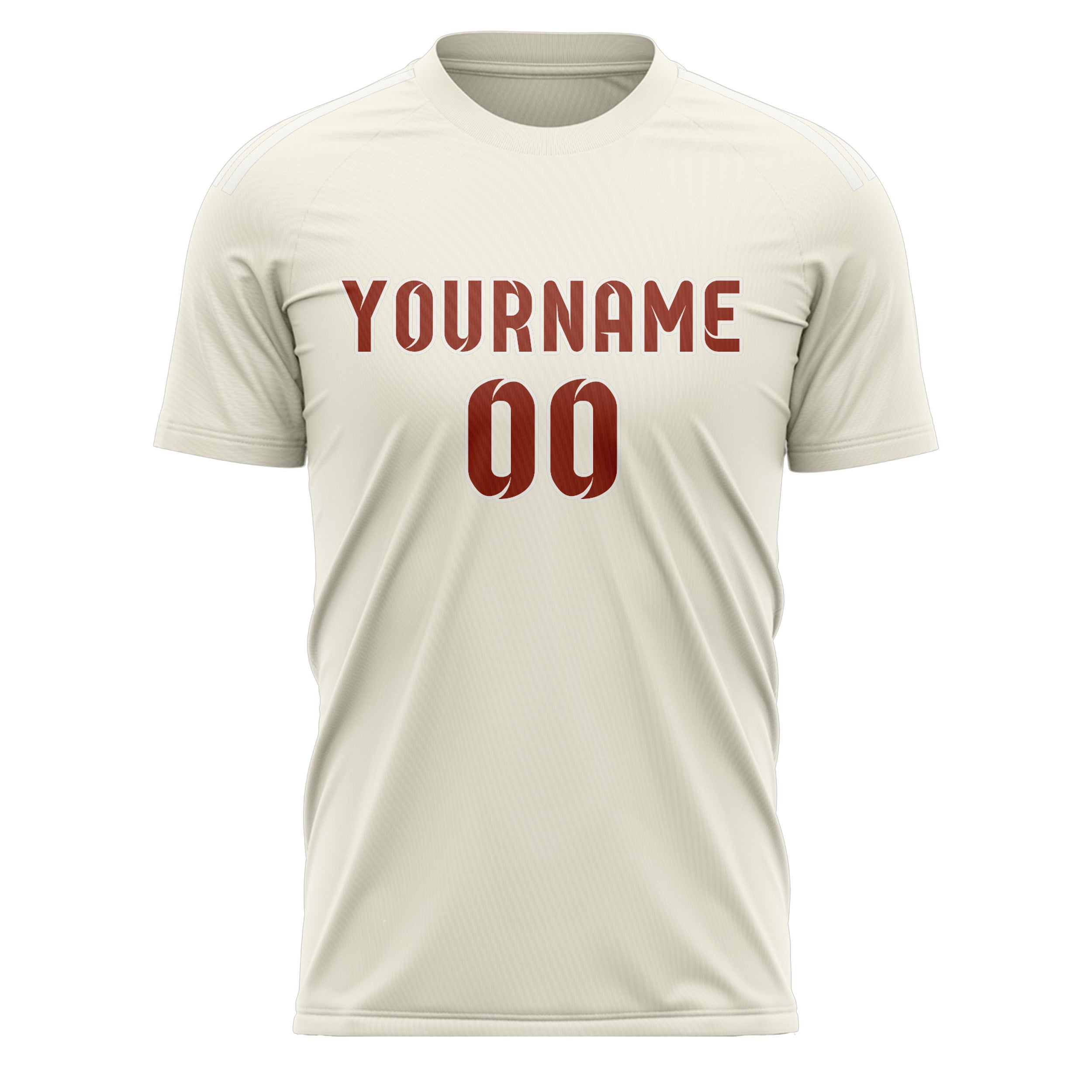 Custom Cream Coral Red Soccer Jersey