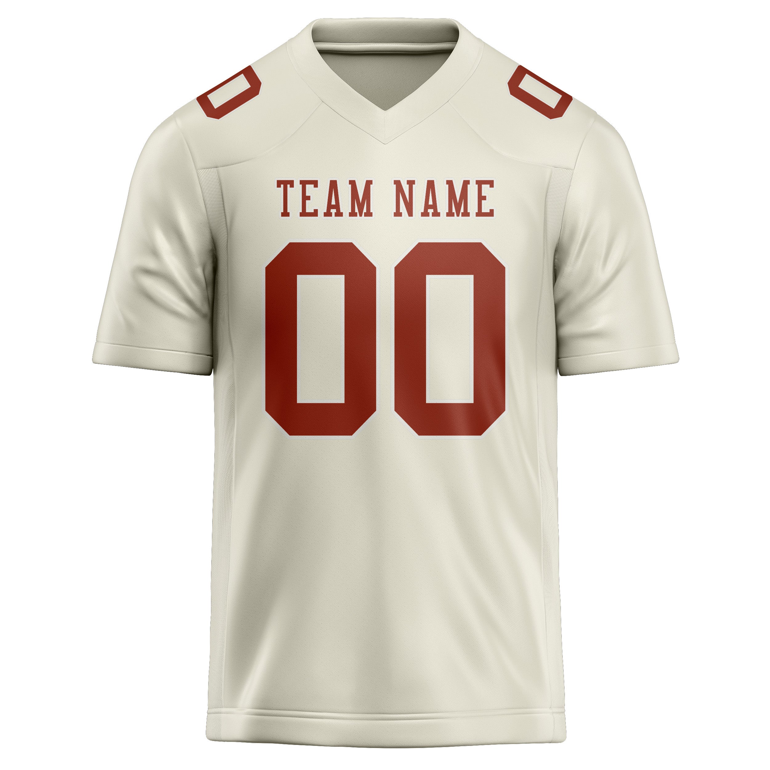 Custom Cream Coral Red Football Jersey