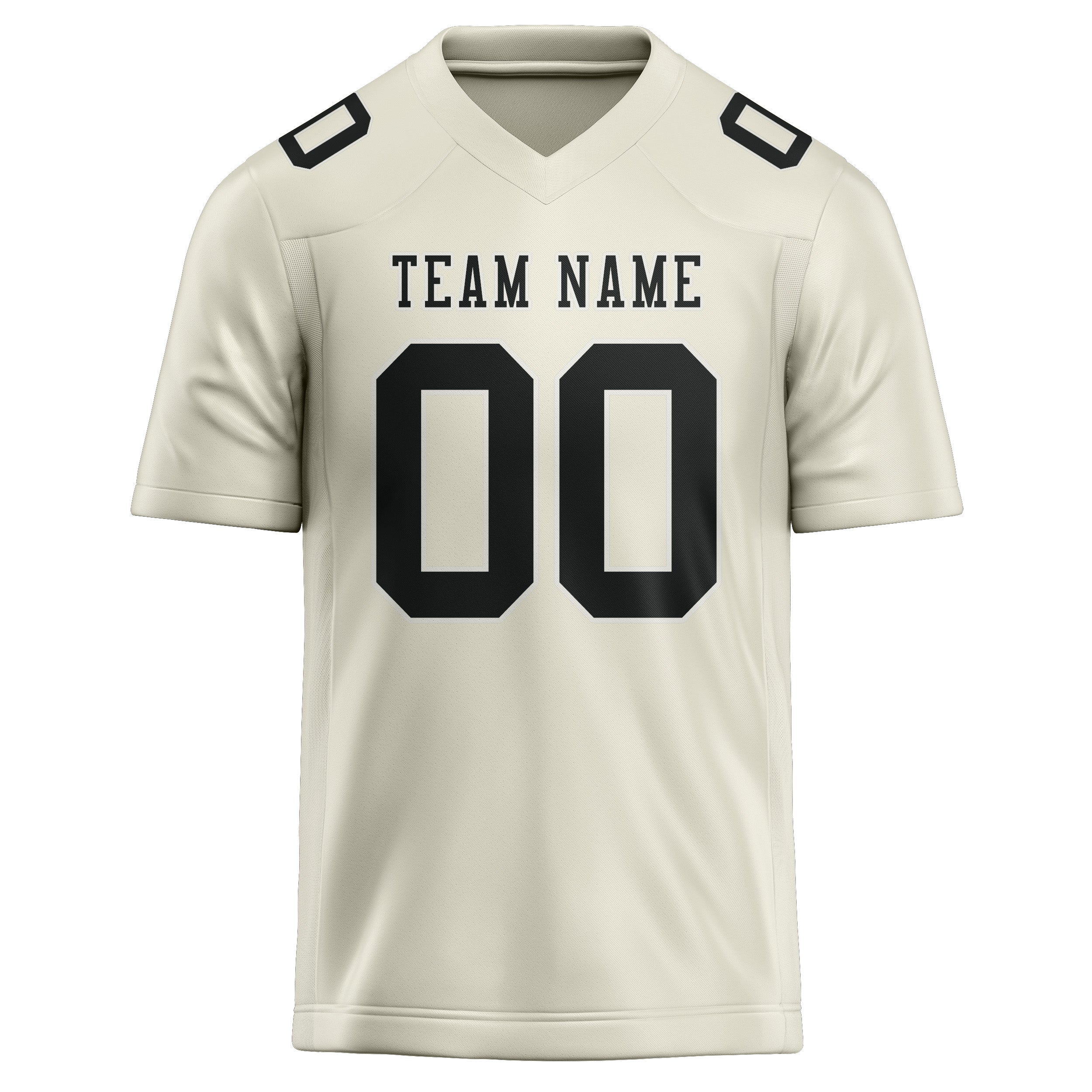 Custom Cream Black Football Jersey