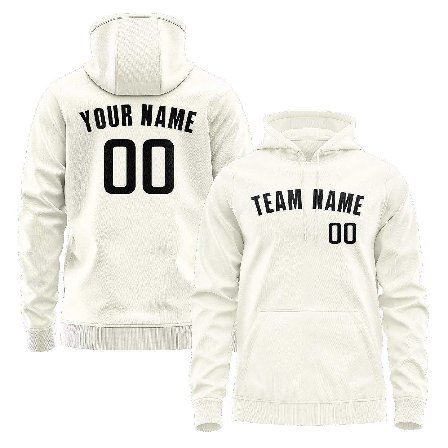 Custom Cream Black Hoodie