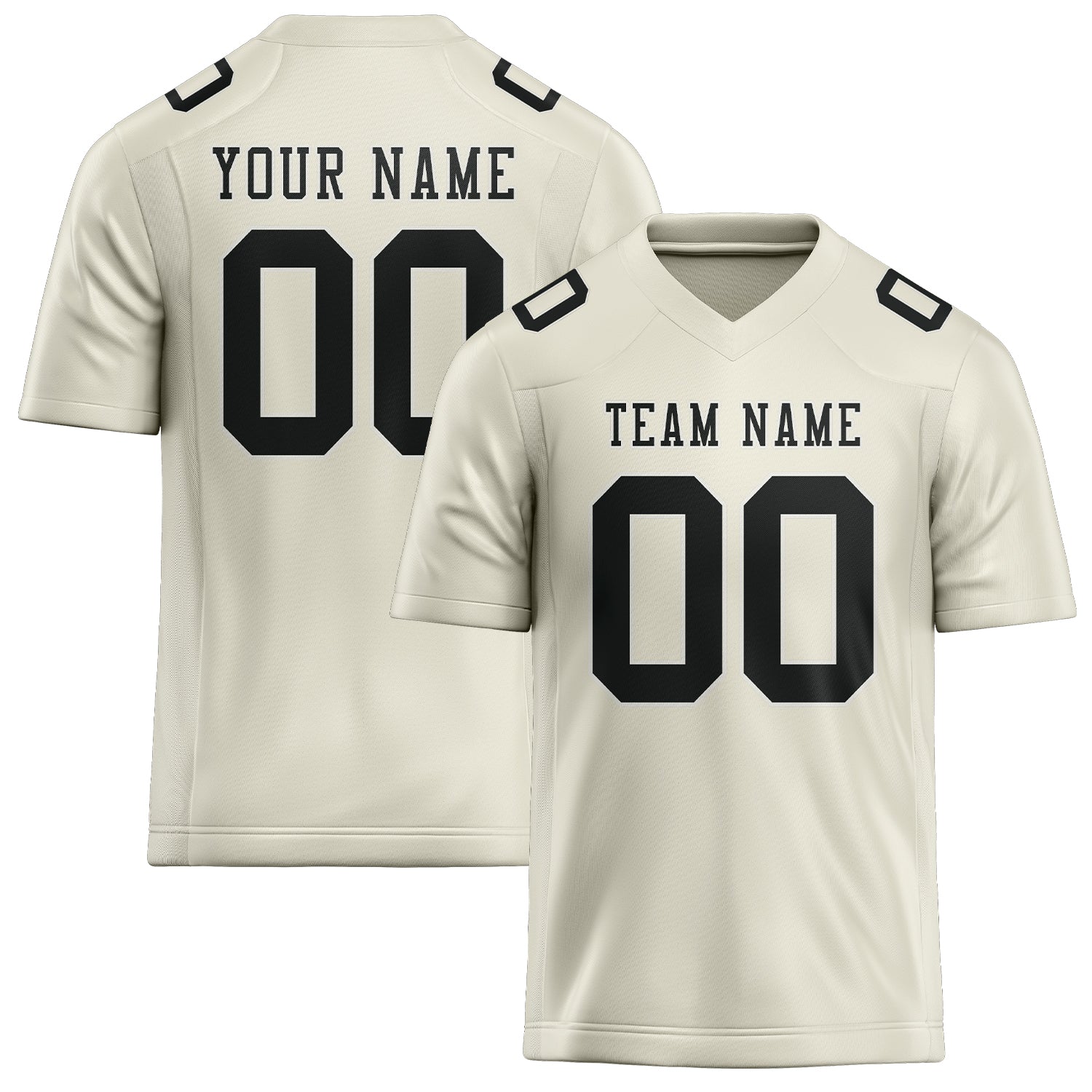 Custom Cream Black Football Jersey
