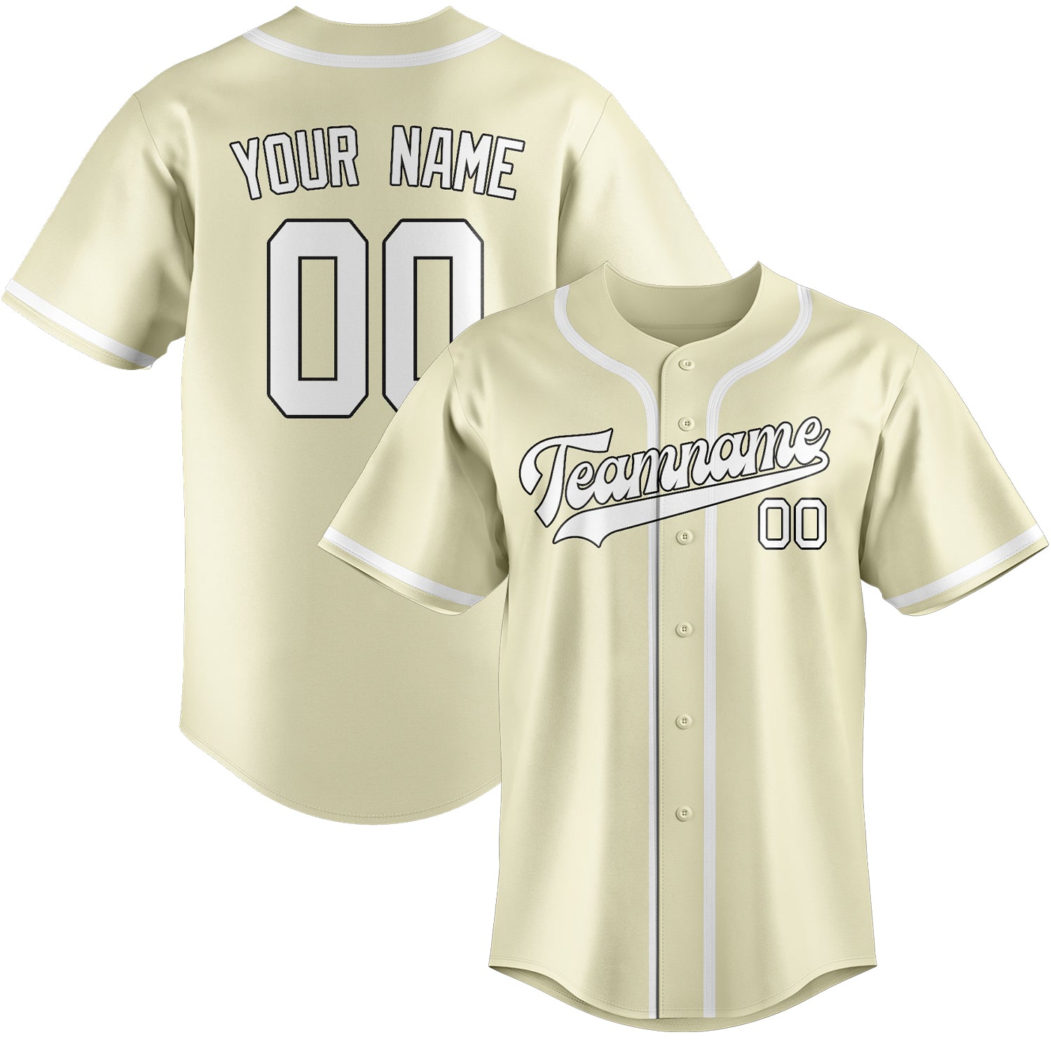 Custom Cream White Baseball Jersey