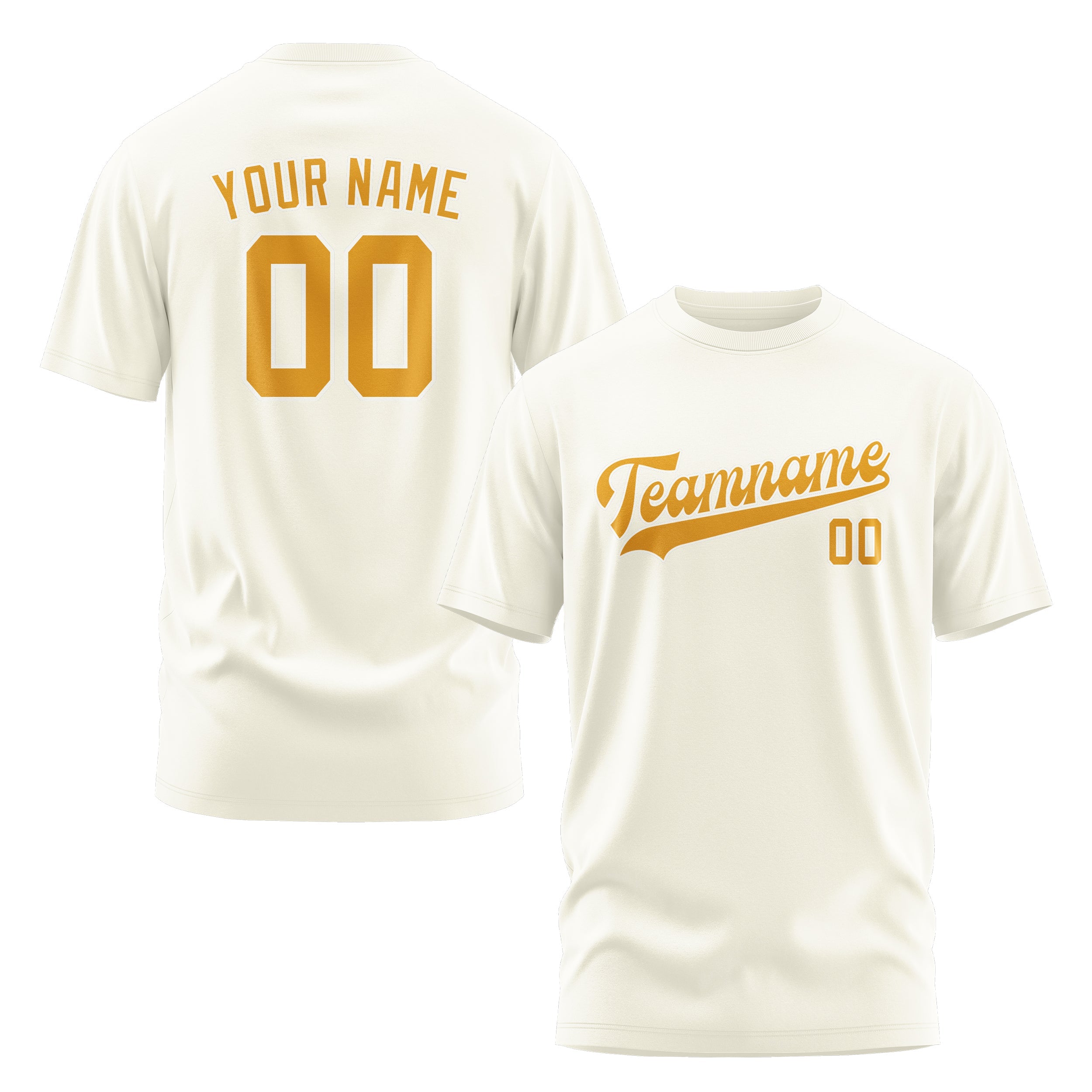 Custom Cream Yellow T-Shirt