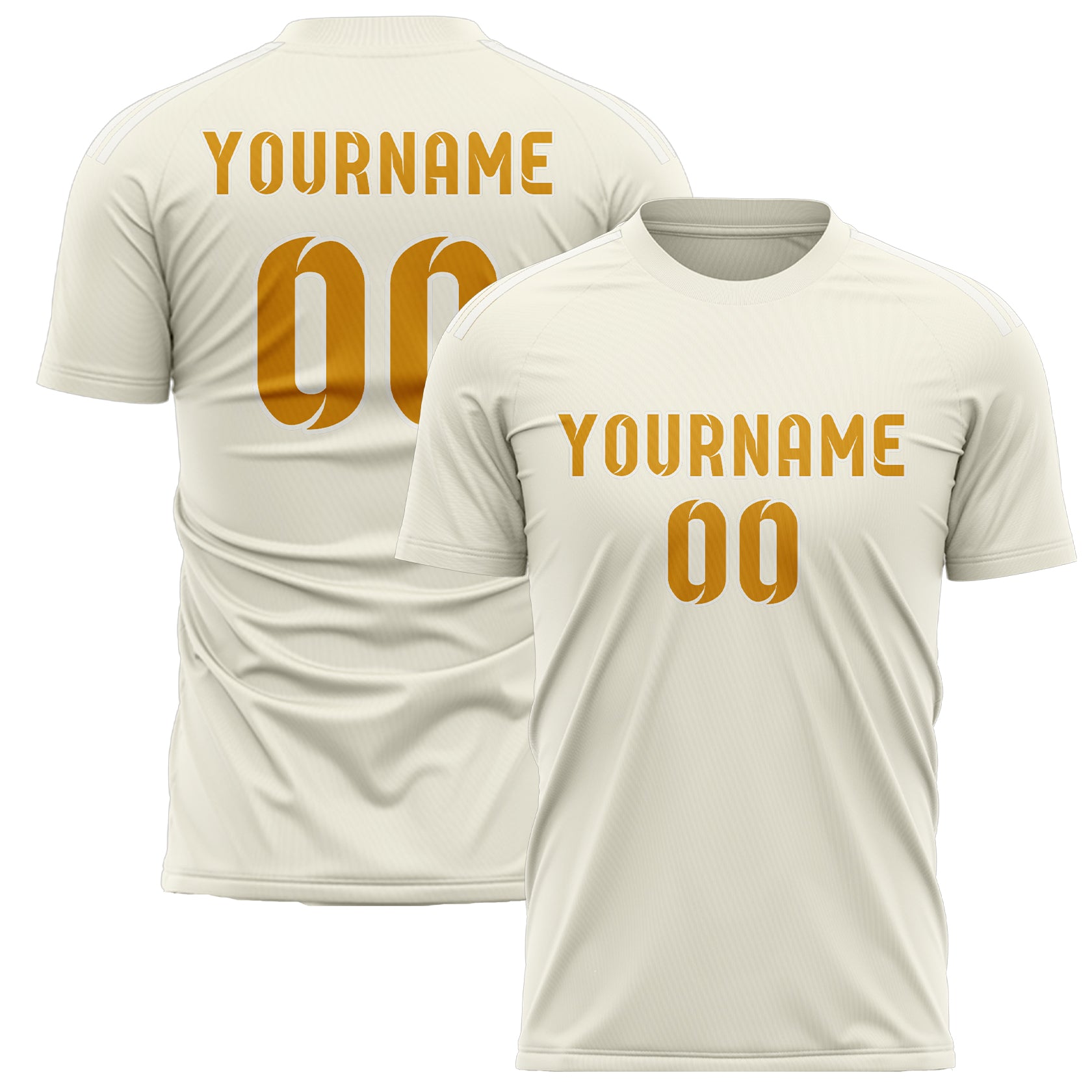 Custom Cream Yellow Soccer Jersey