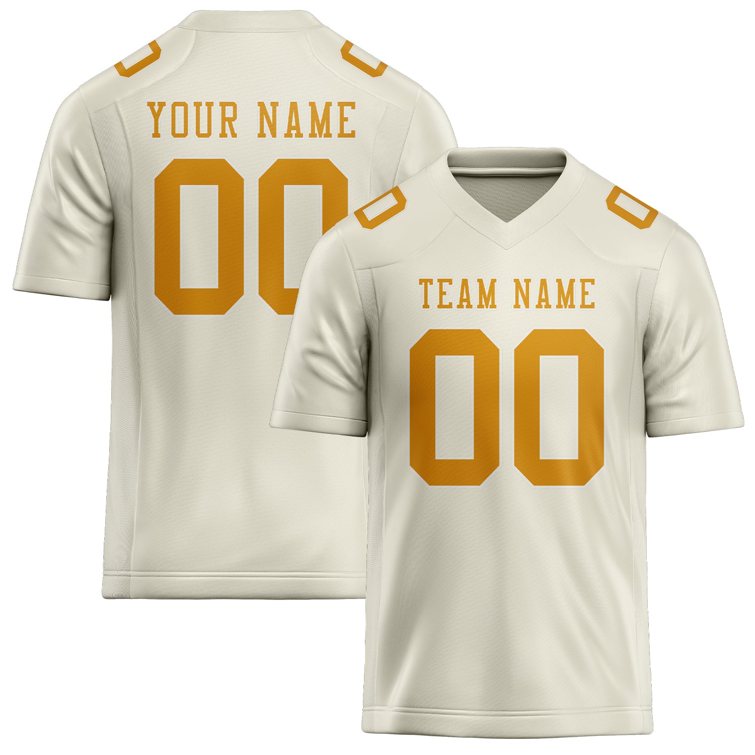 Custom Cream Yellow Football Jersey