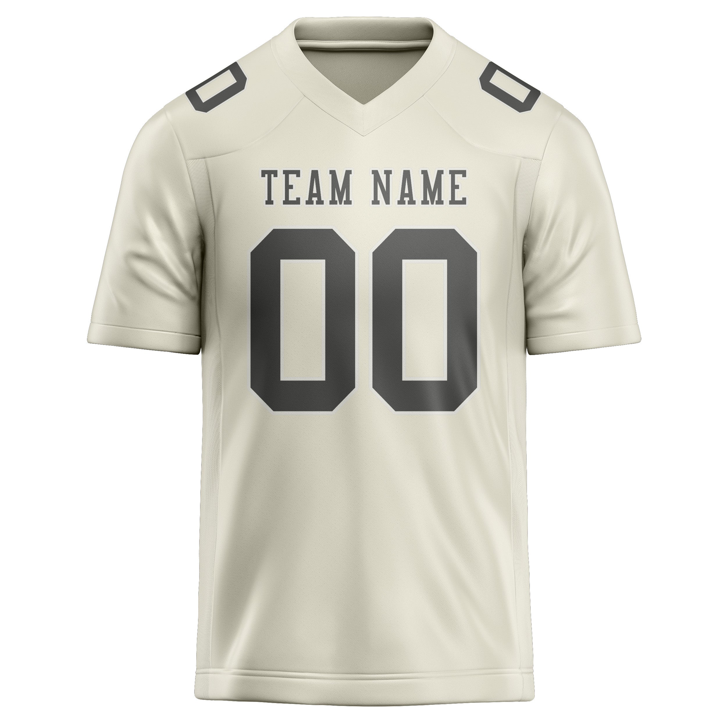 Custom Cream Dark Grey Football Jersey
