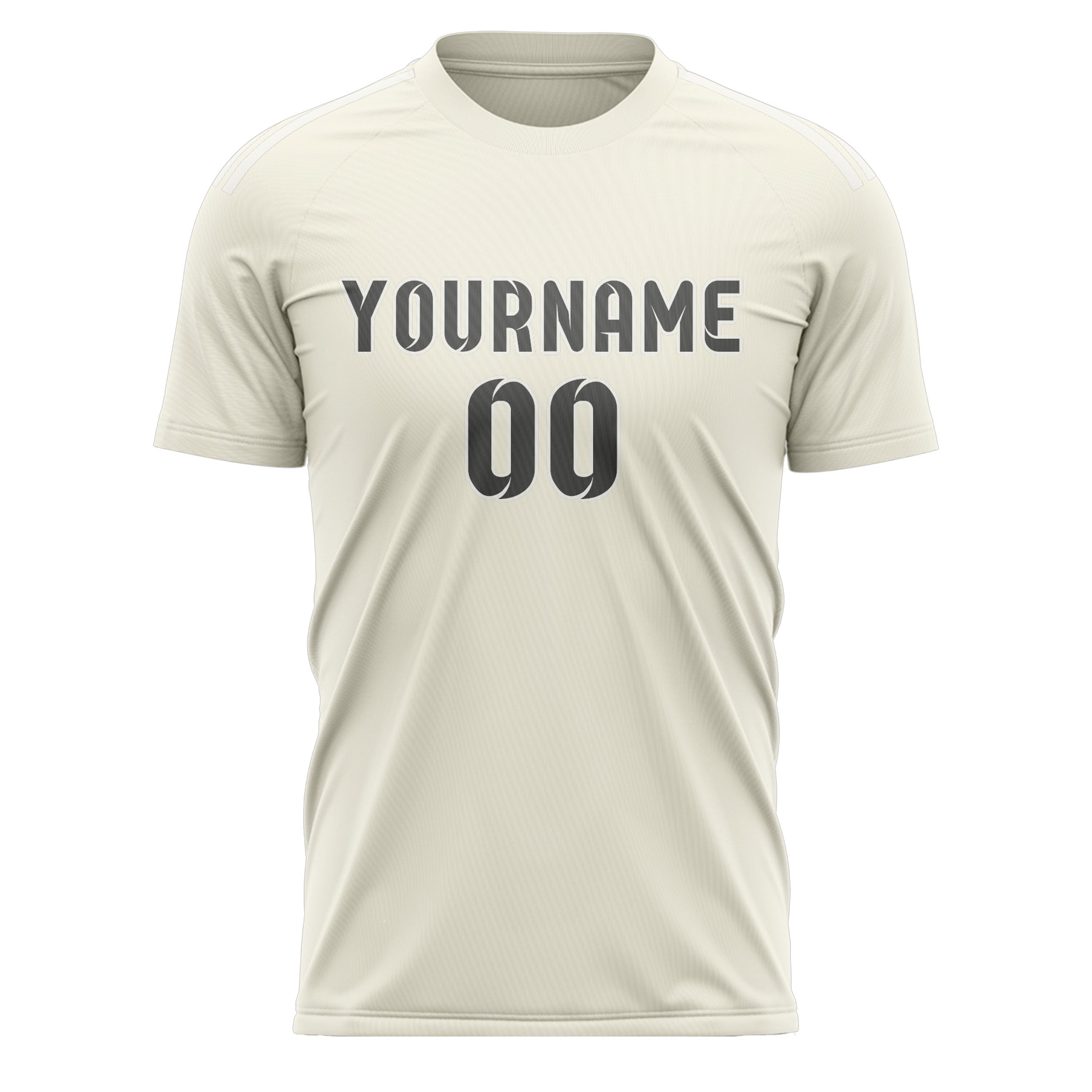 Custom Cream Dark Grey Soccer Jersey