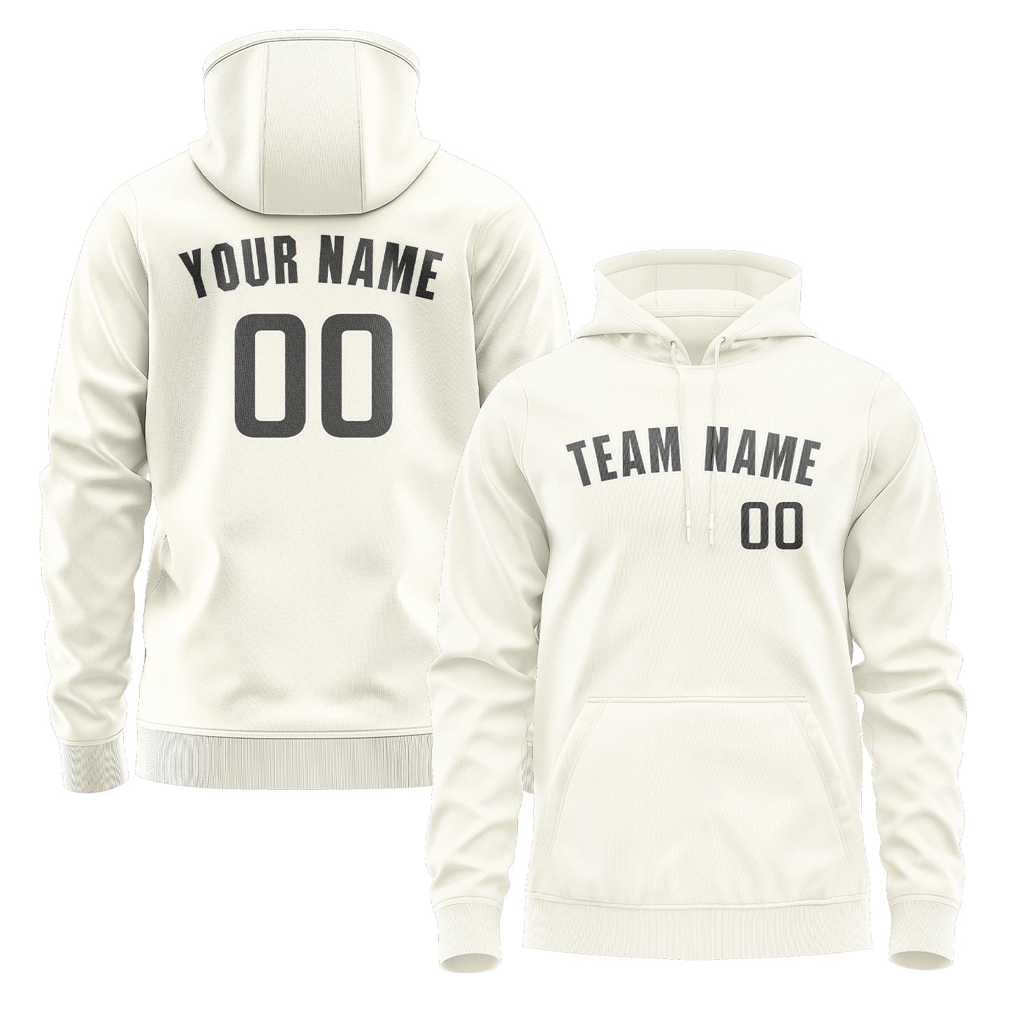 Custom Cream Dark Grey Hoodie