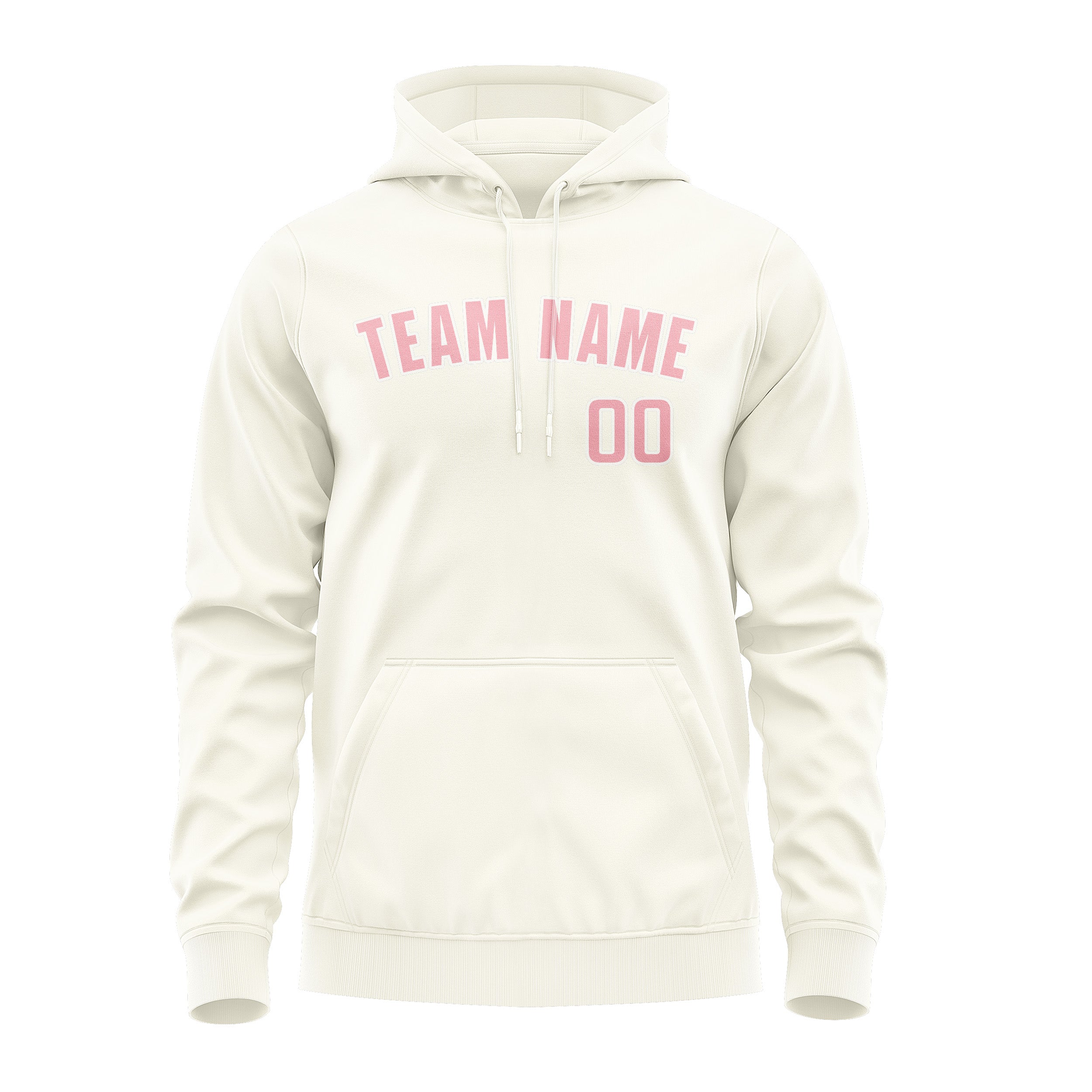 Custom Cream Light Pink Hoodie