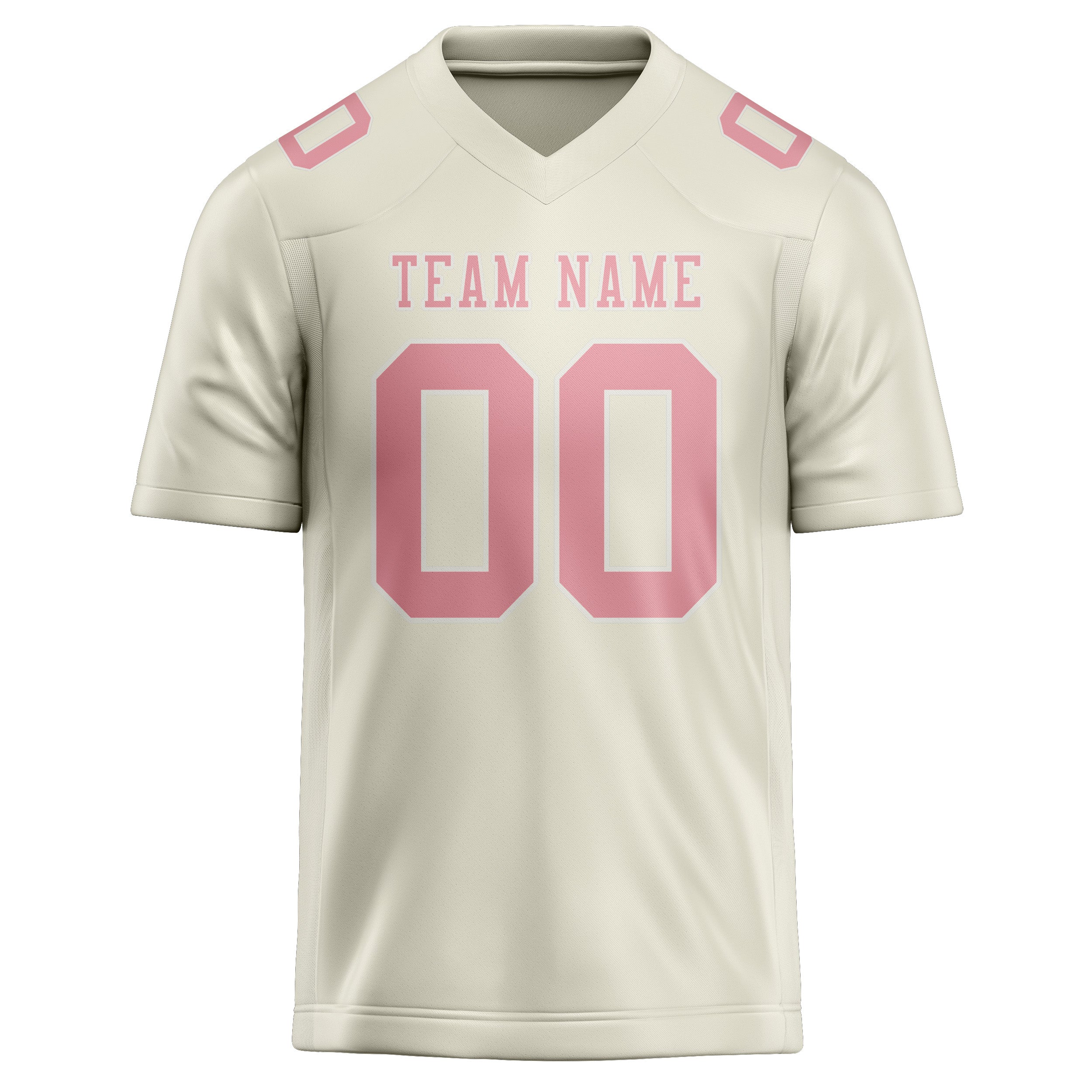 Custom Cream Light Pink Football Jersey