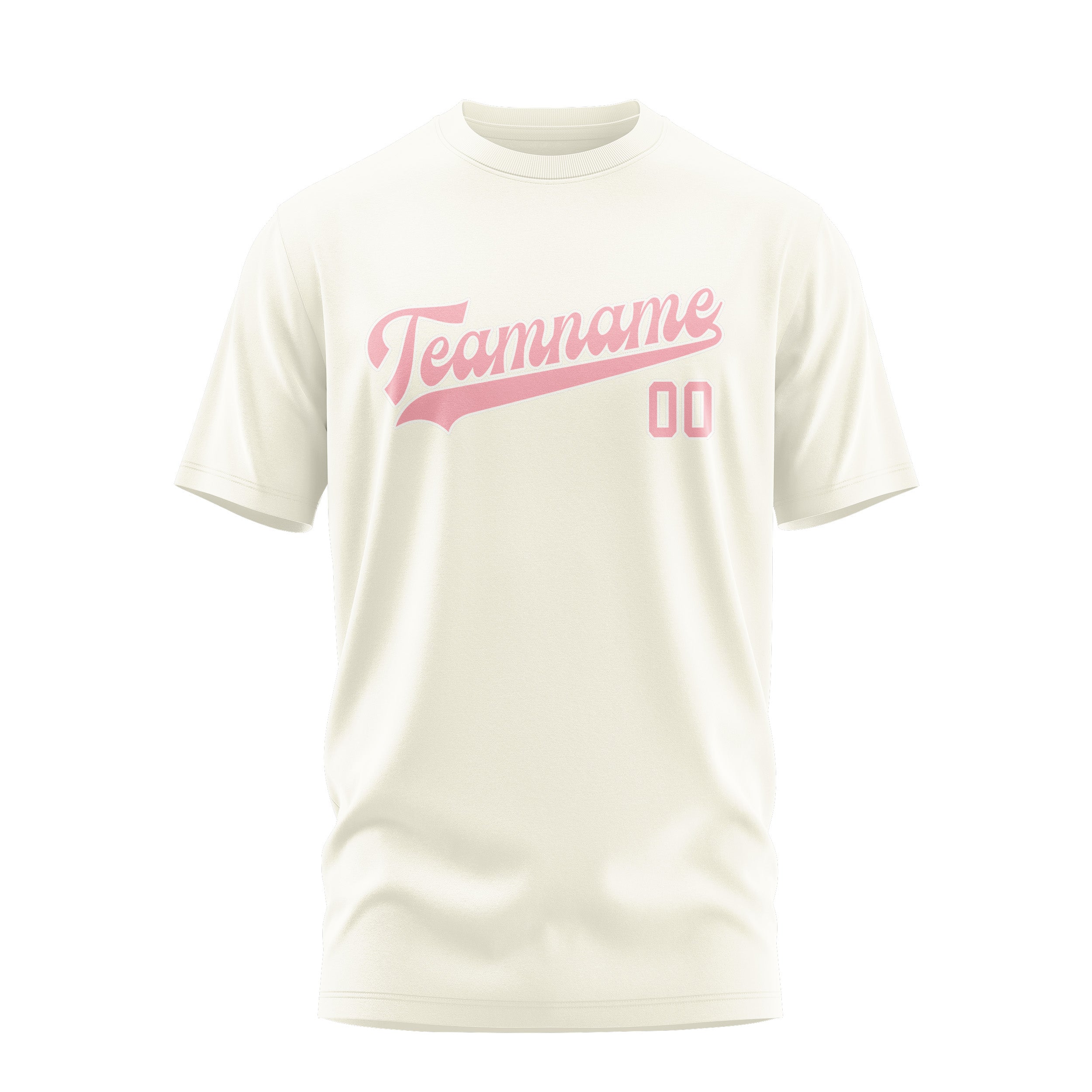 Custom Cream Light Pink T-Shirt