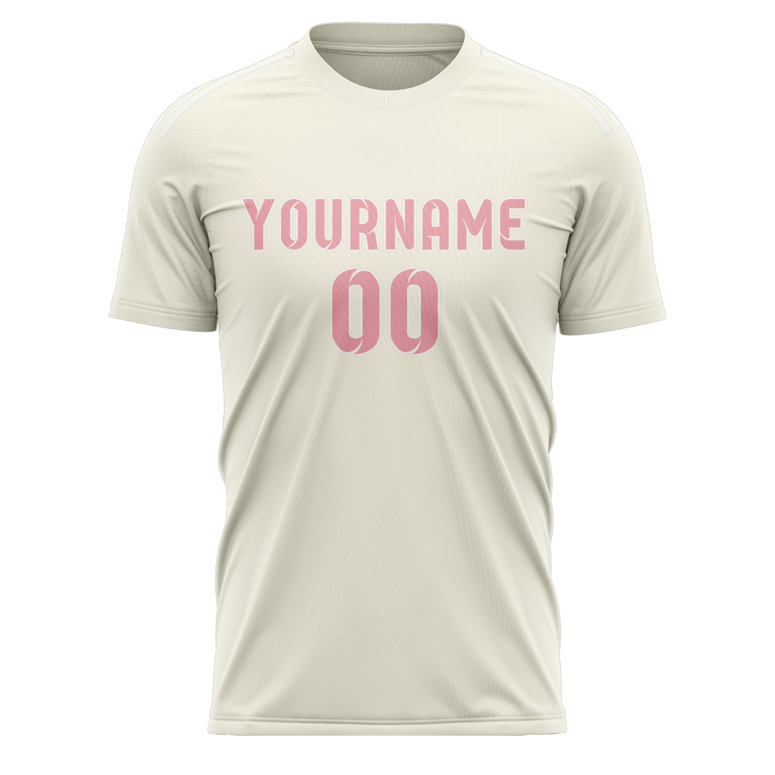 Custom Cream Light Pink Soccer Jersey