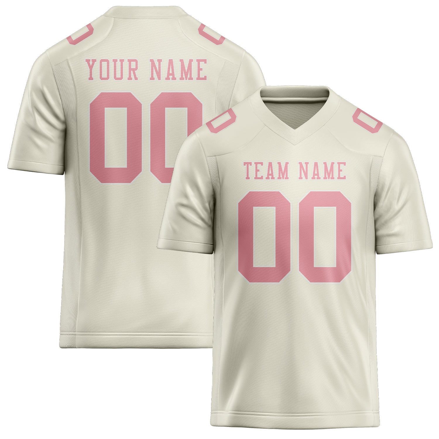 Custom Cream Light Pink Football Jersey