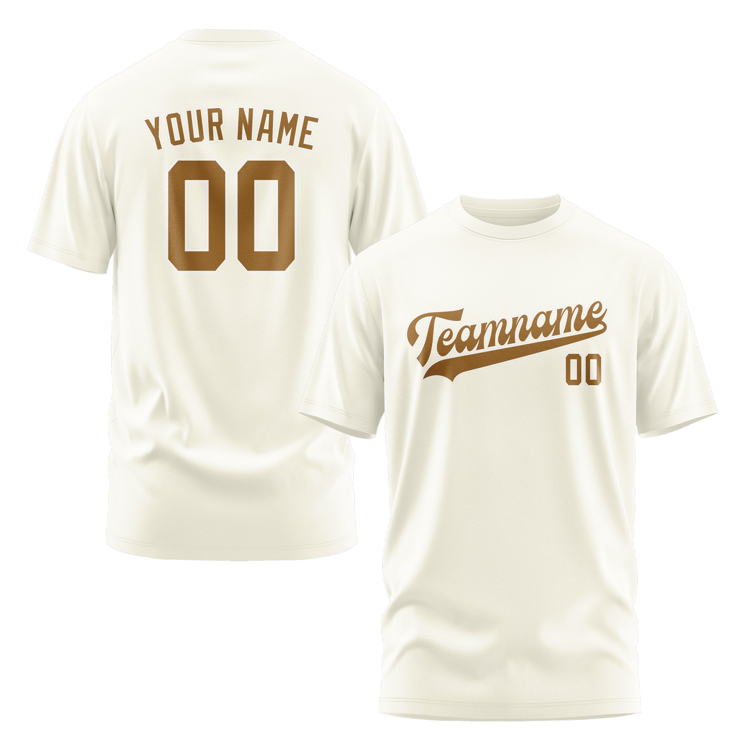 Custom Cream Khaki T-Shirt