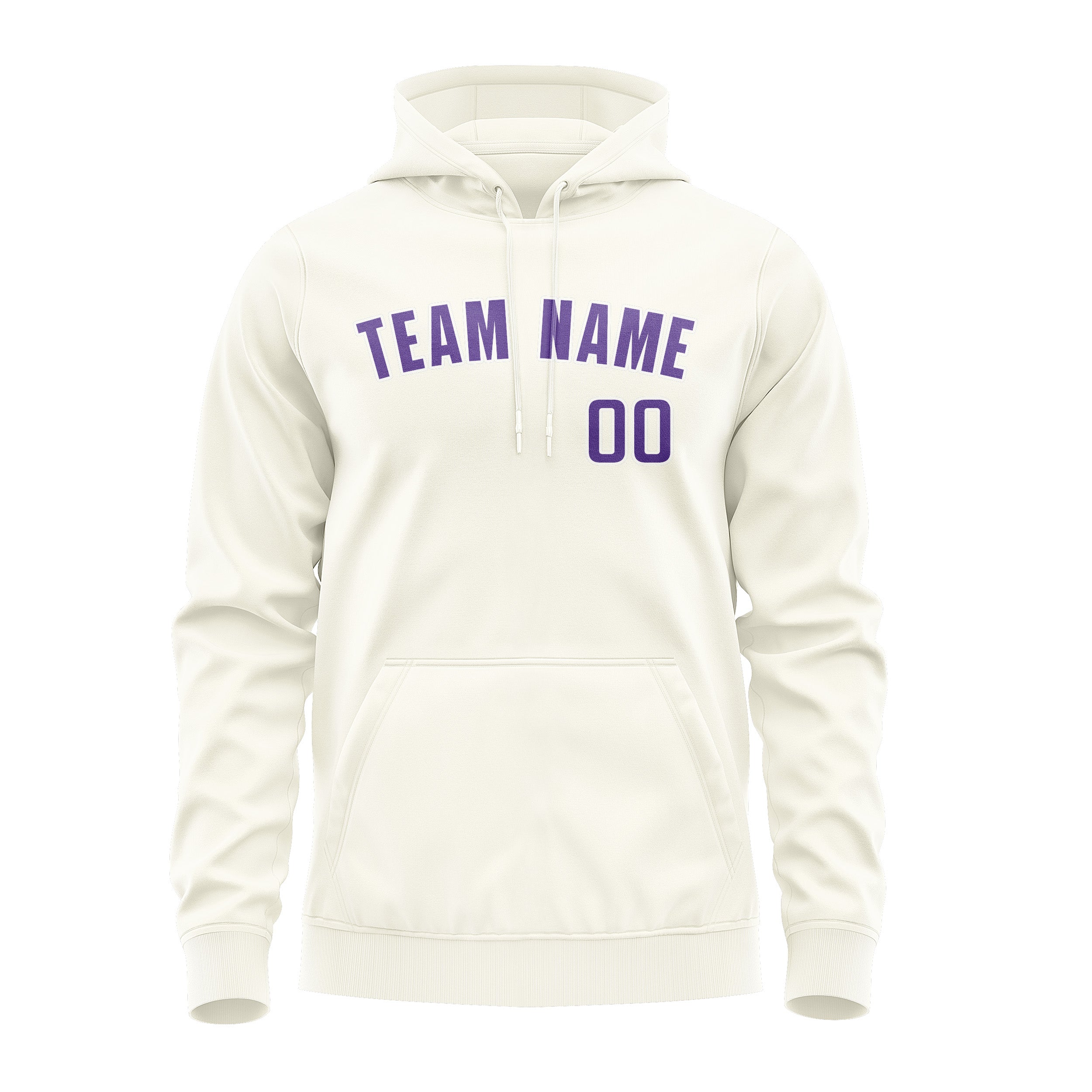 Custom Cream Light Purple Hoodie