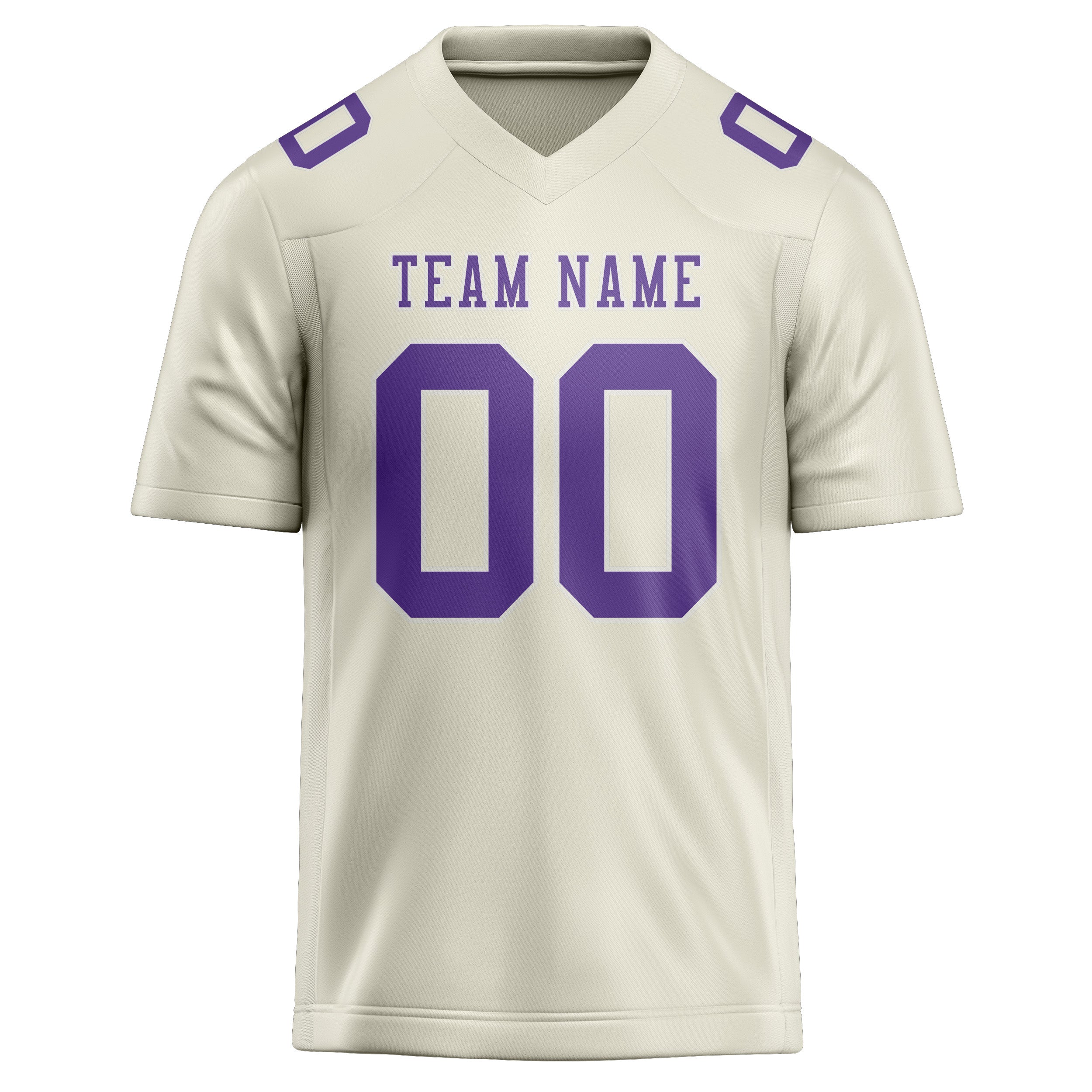 Custom Cream Light Purple Football Jersey