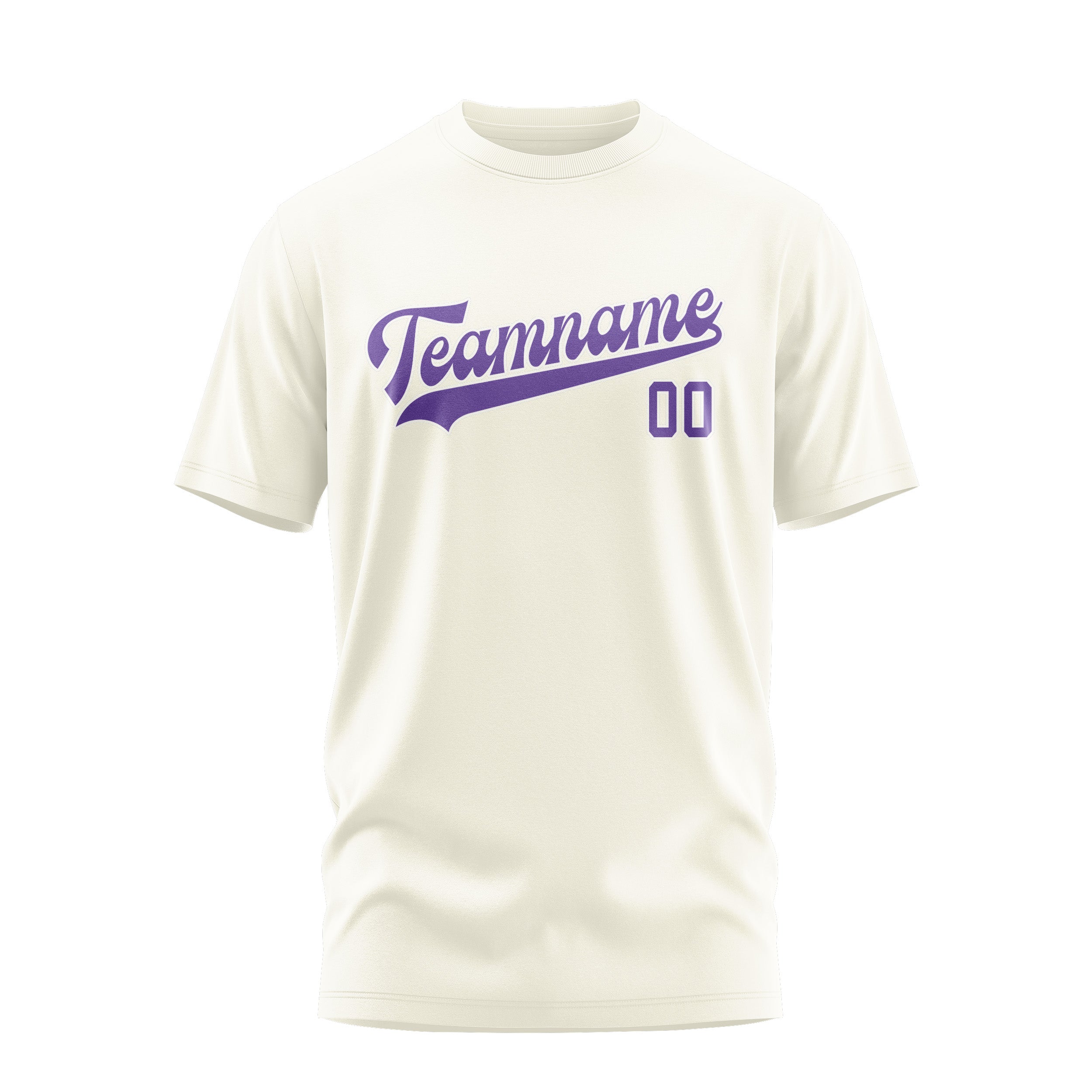 Custom Cream Light Purple T-Shirt