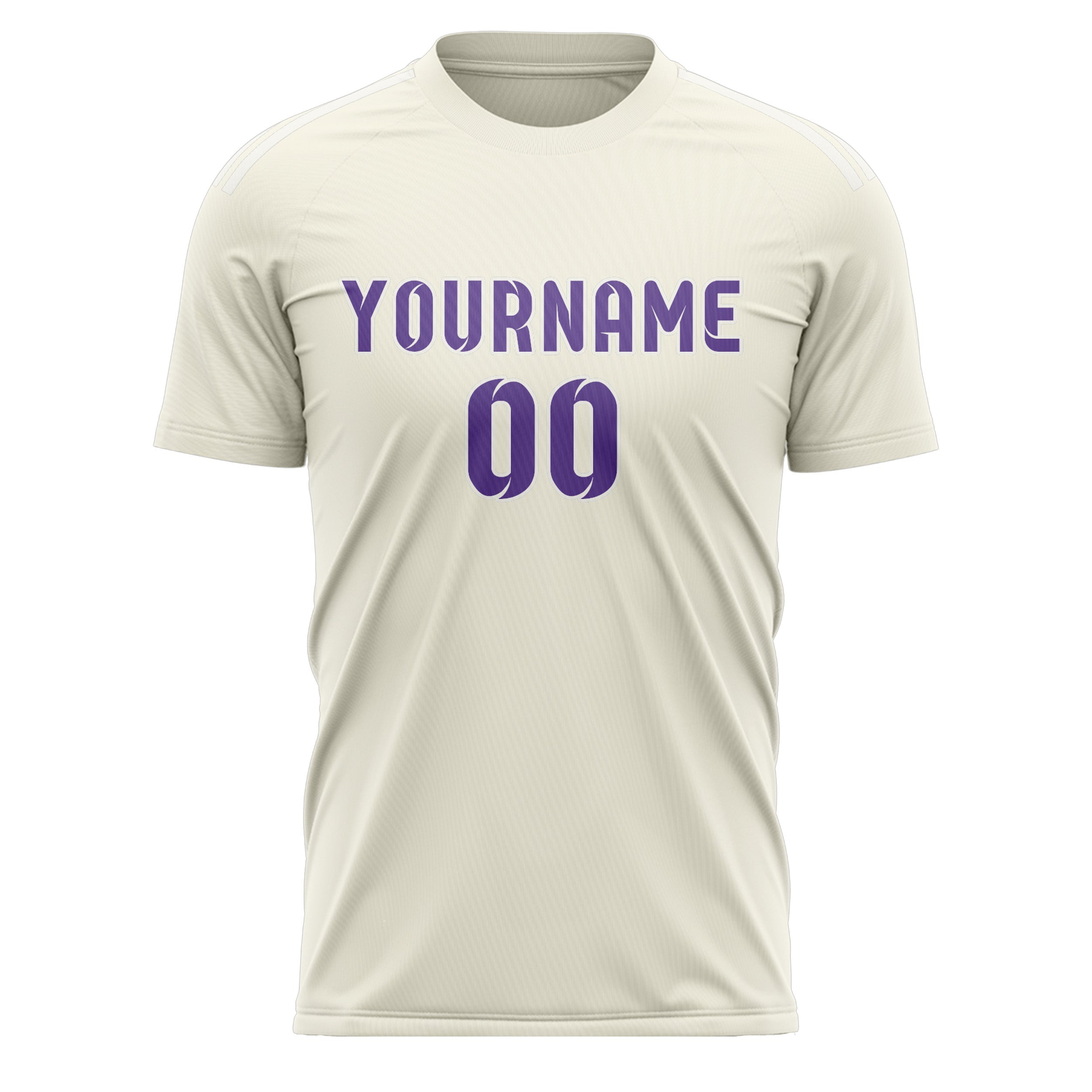 Custom Cream Light Purple Soccer Jersey