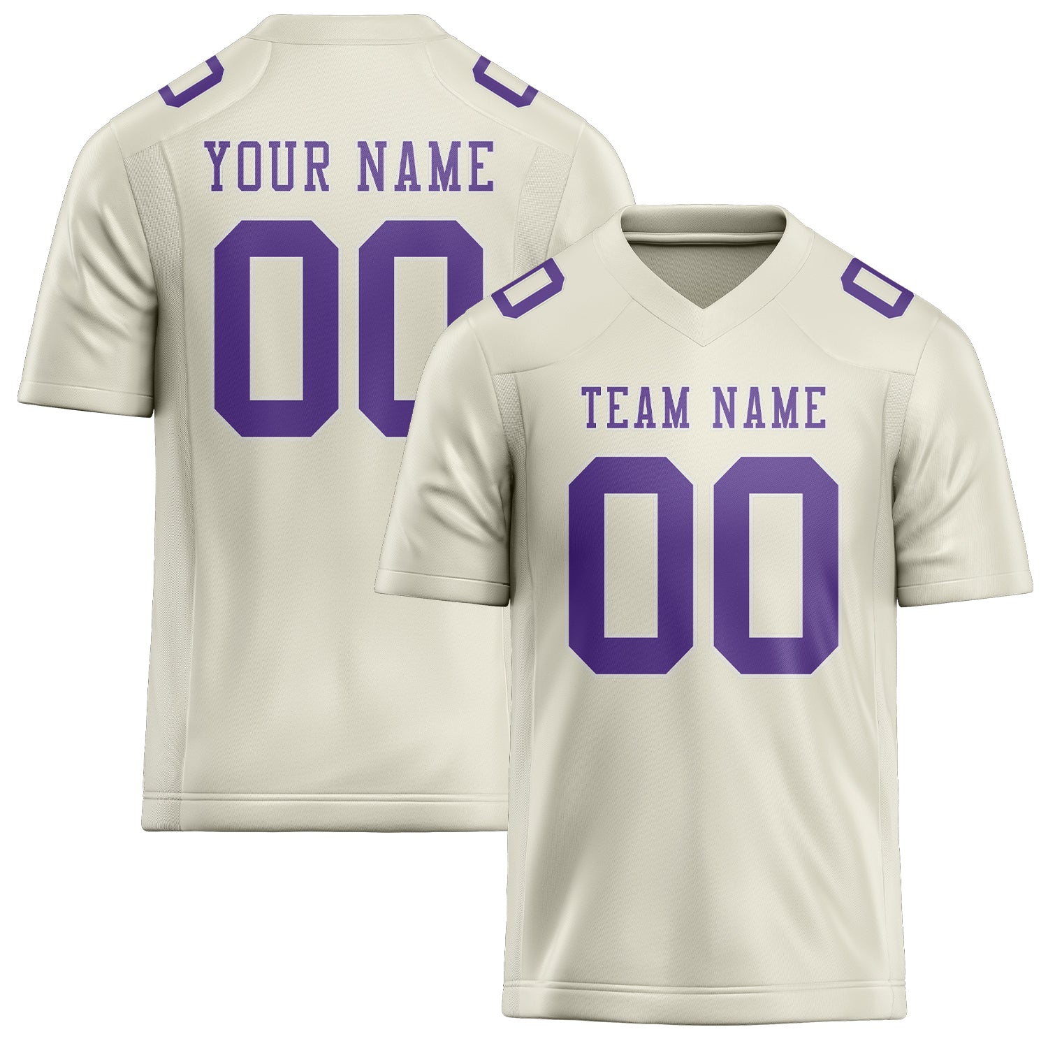 Custom Cream Light Purple Football Jersey
