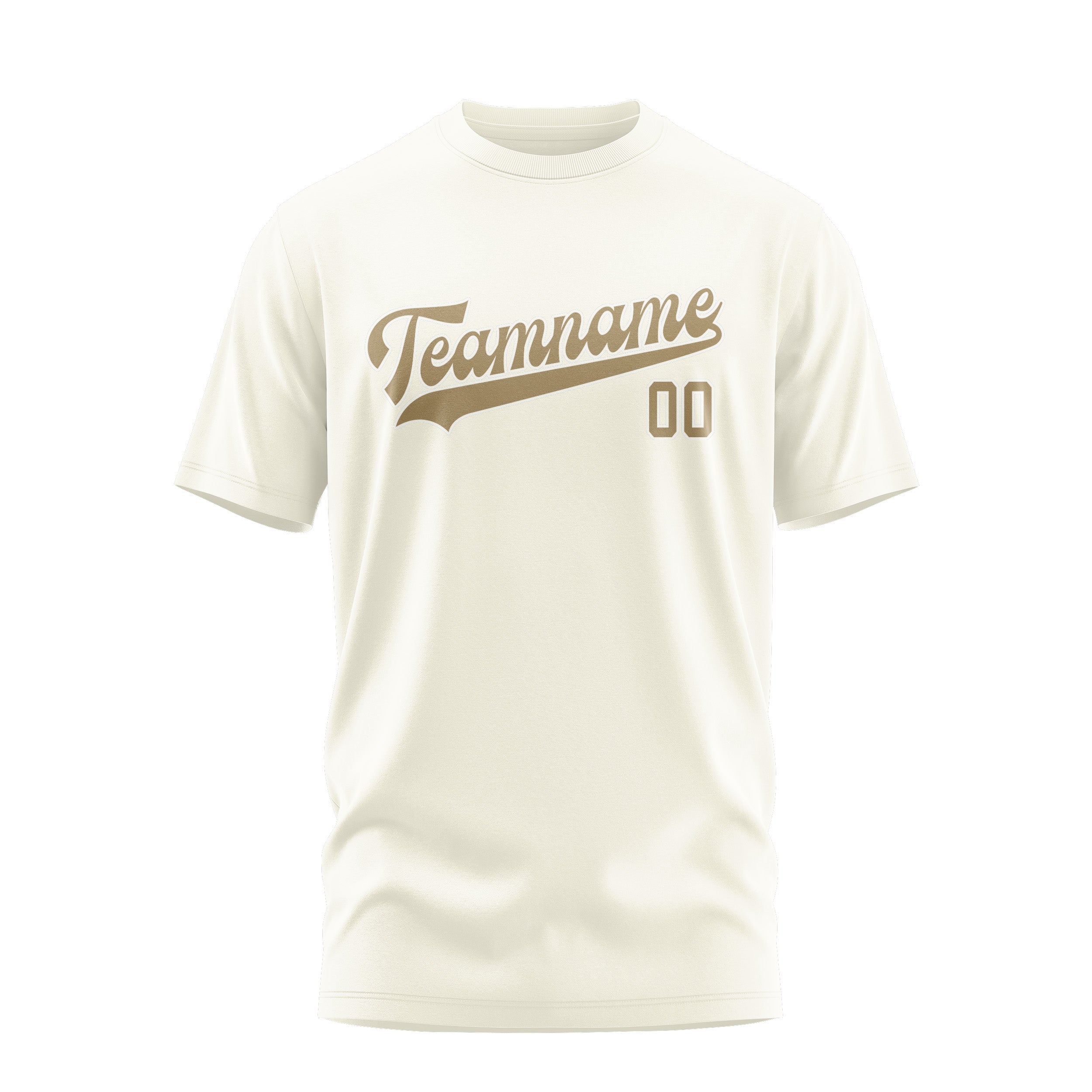 Custom Cream Light Khaki T-Shirt