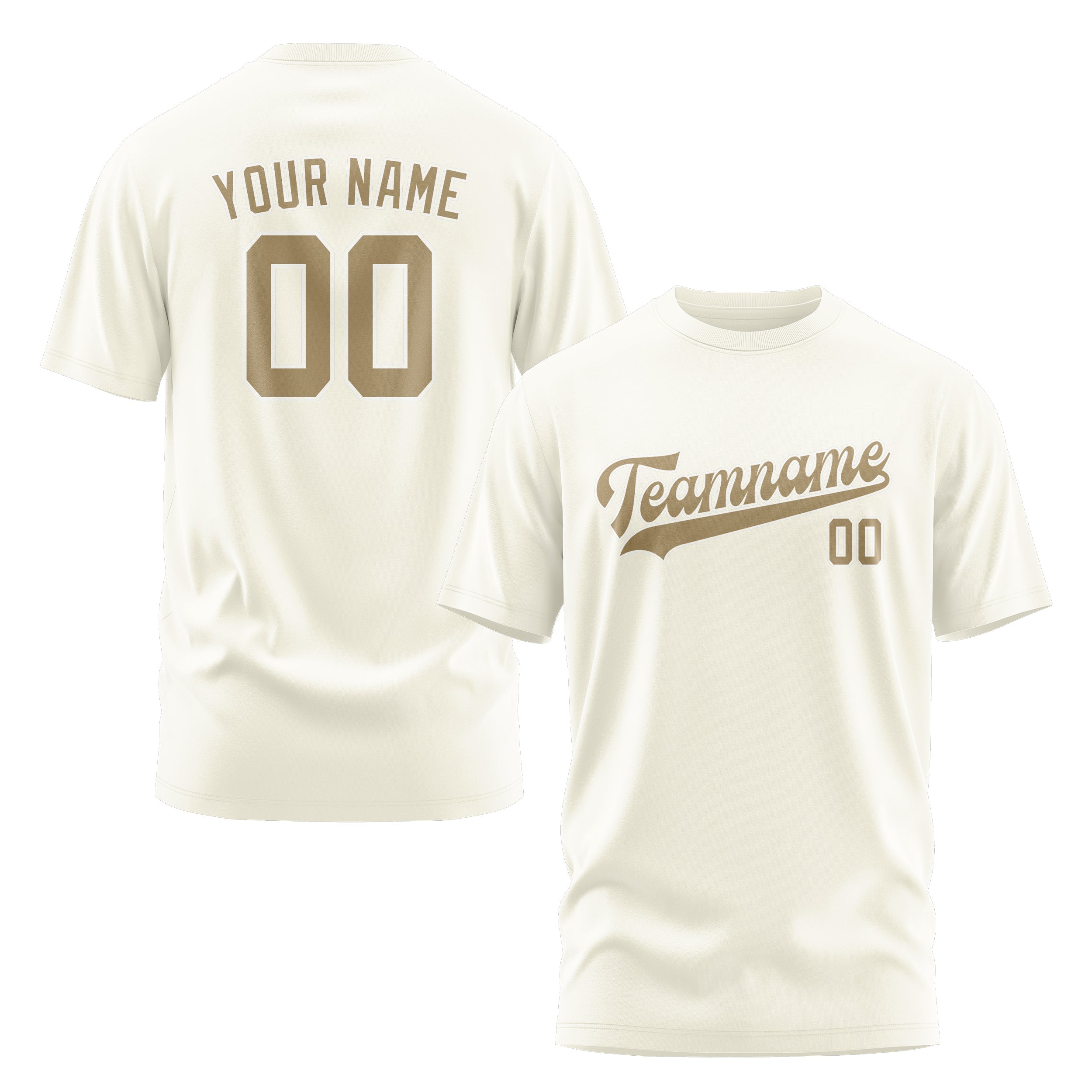 Custom Cream Light Khaki T-Shirt