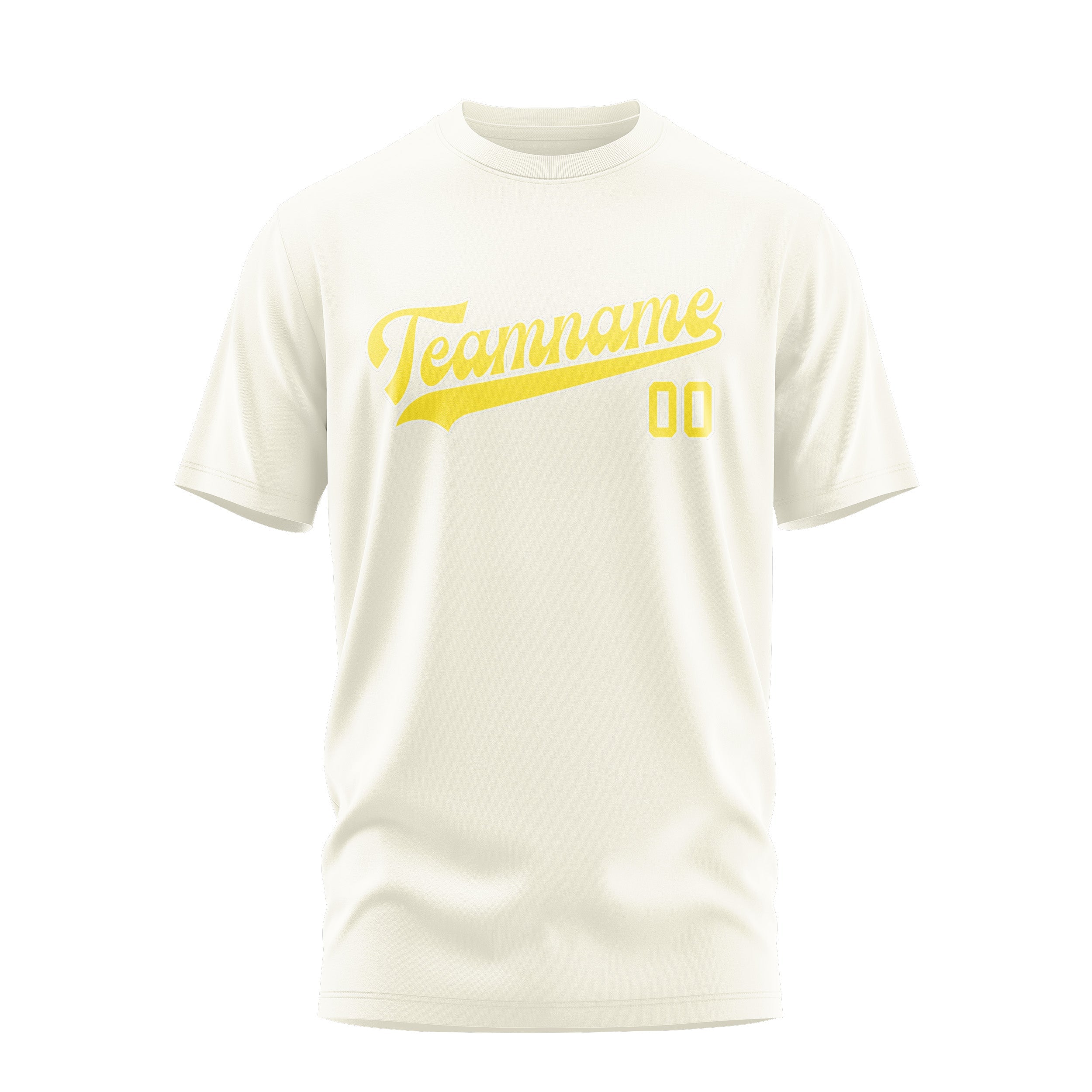 Custom Cream Light Yellow T-Shirt