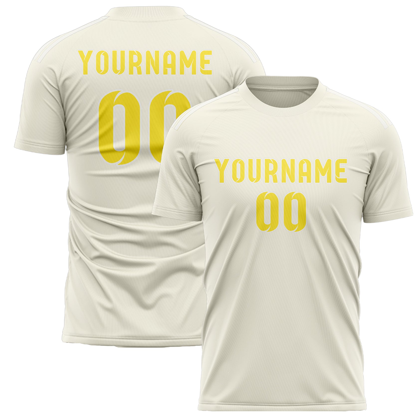 Custom Cream Light Yellow Soccer Jersey